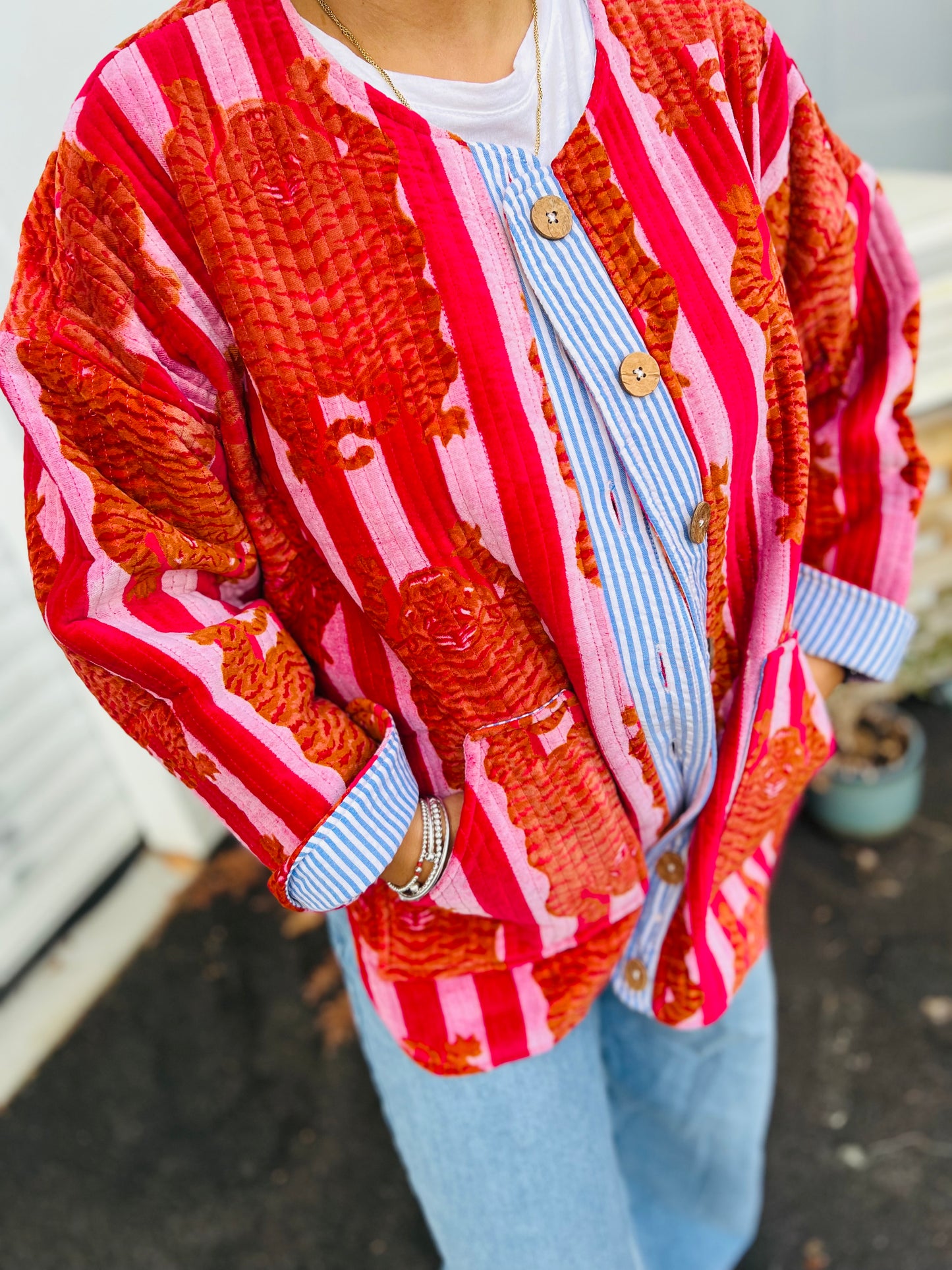 Veste matelassée velours TIGER - 4 couleurs