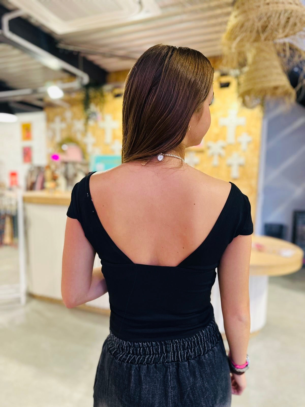 Crop top Tiky - Noir