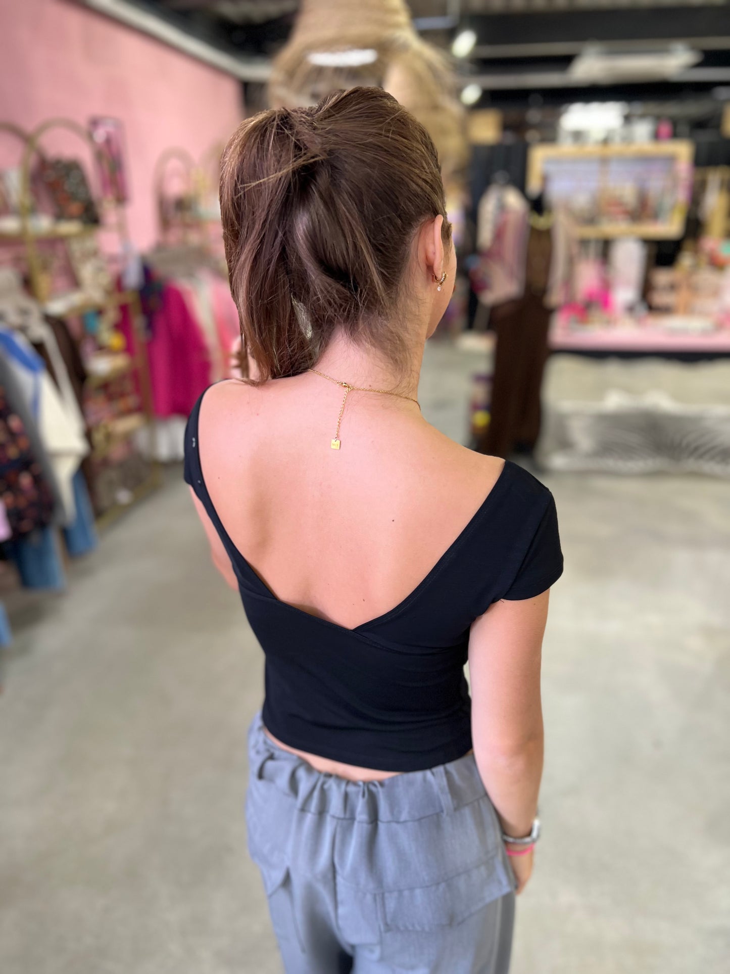 Crop top Tiky - Noir