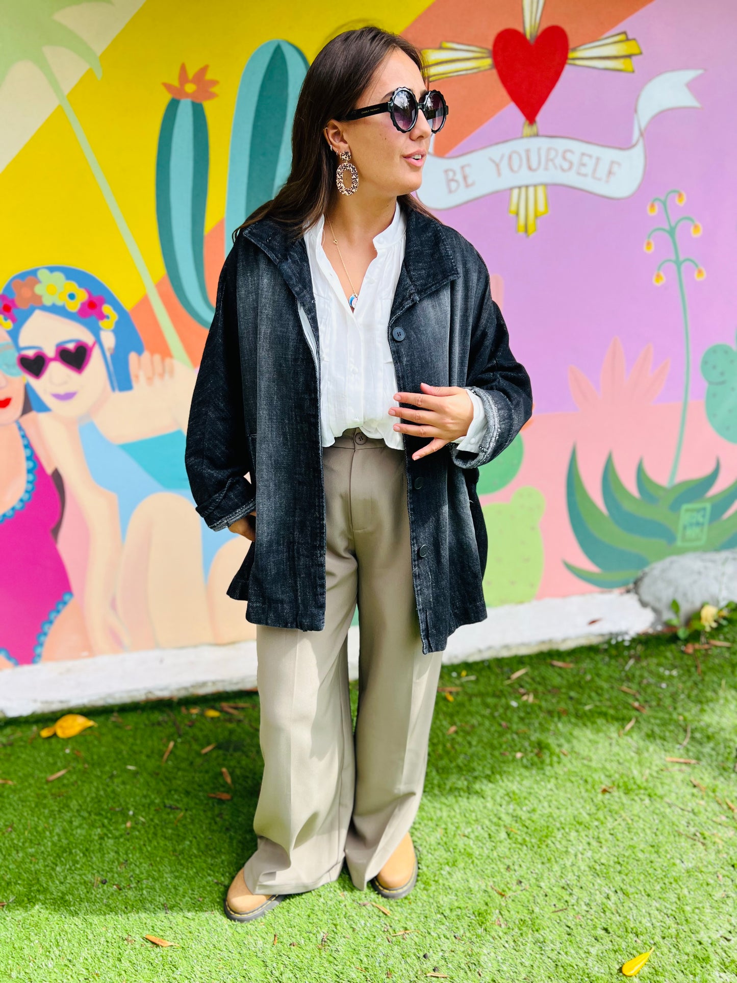 Veste en jean gris délavé Belle by Banditas