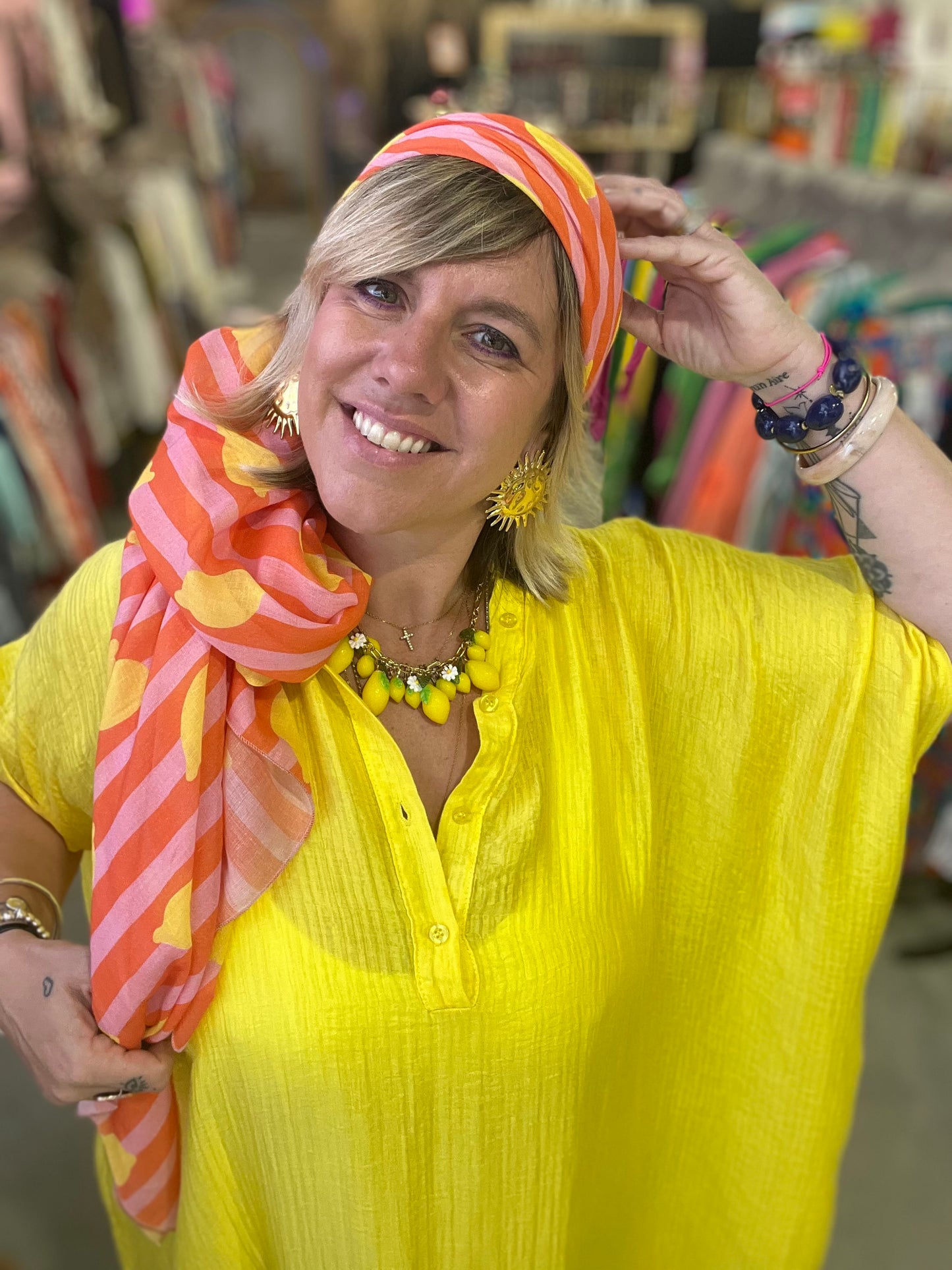 Robe longue Kafta - Jaune