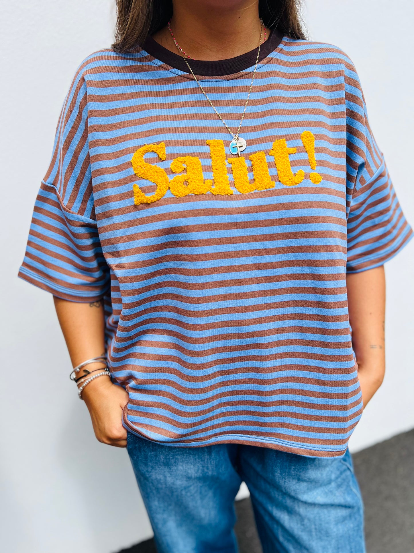 T-shirt Zaza - marinière Choco Bleu
