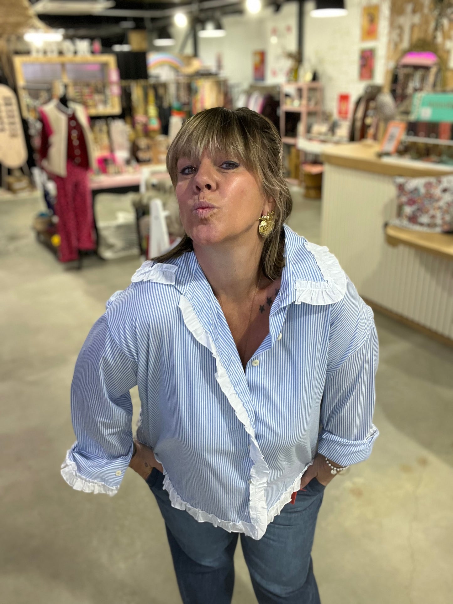 Chemise rayée VERA - Bleu/Blanc