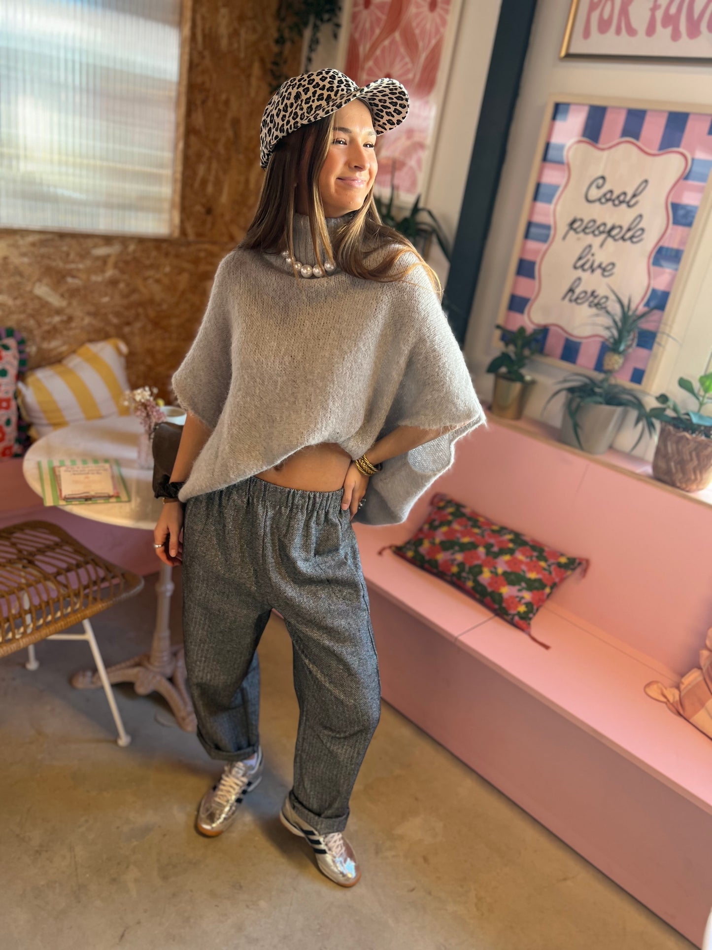 Pull grand col INDI - Gris perle