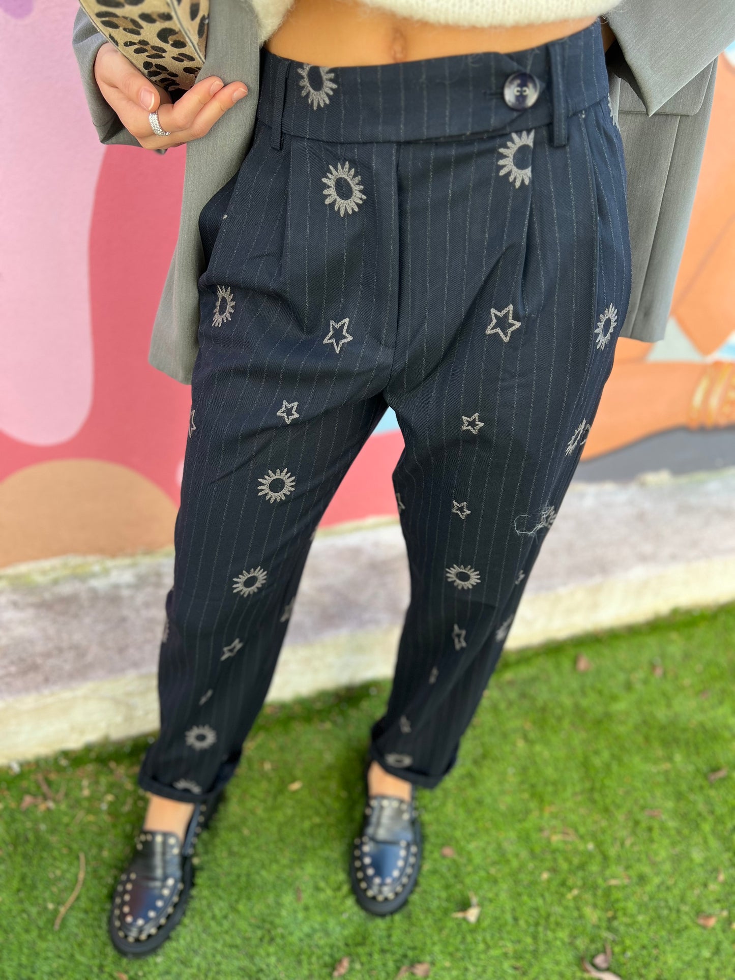 Pantalon Travis brodé - Marine