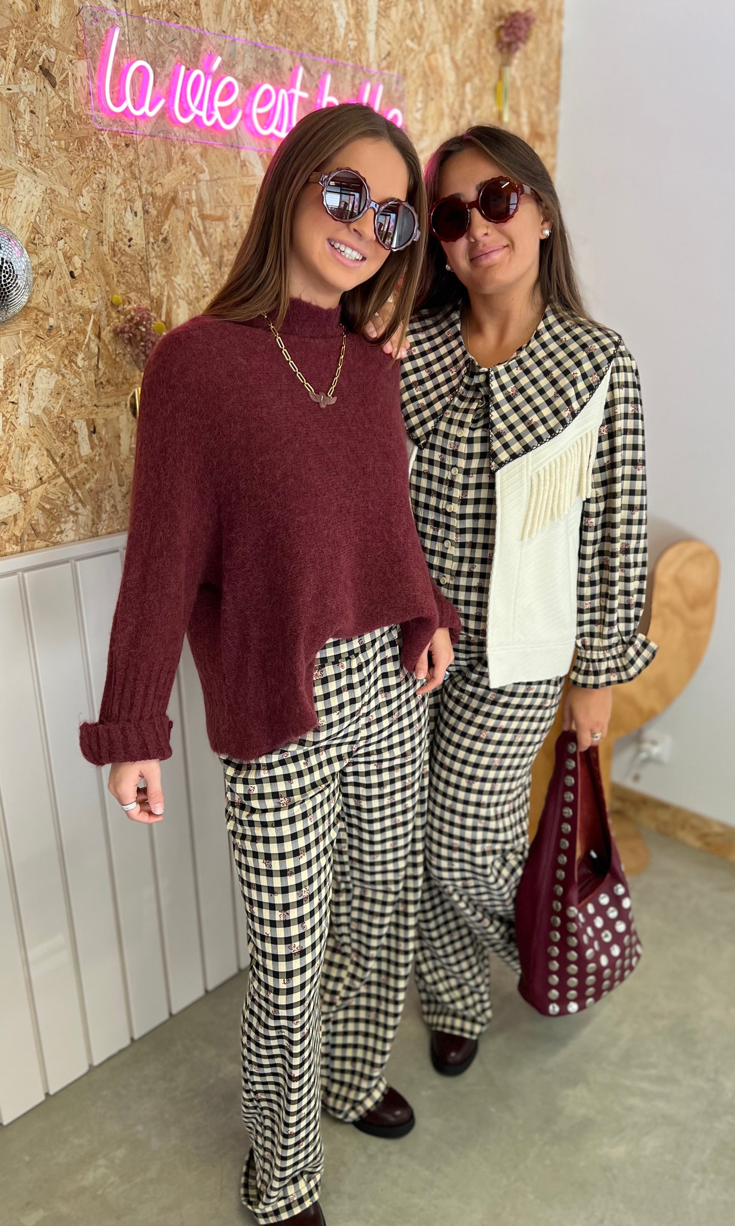 Pull col montant KELLY - Bordeaux