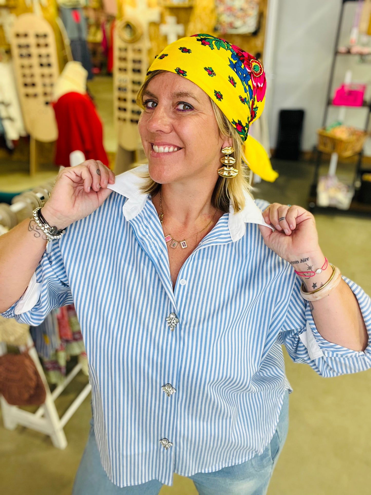 Chemise Teva boutons bijoux