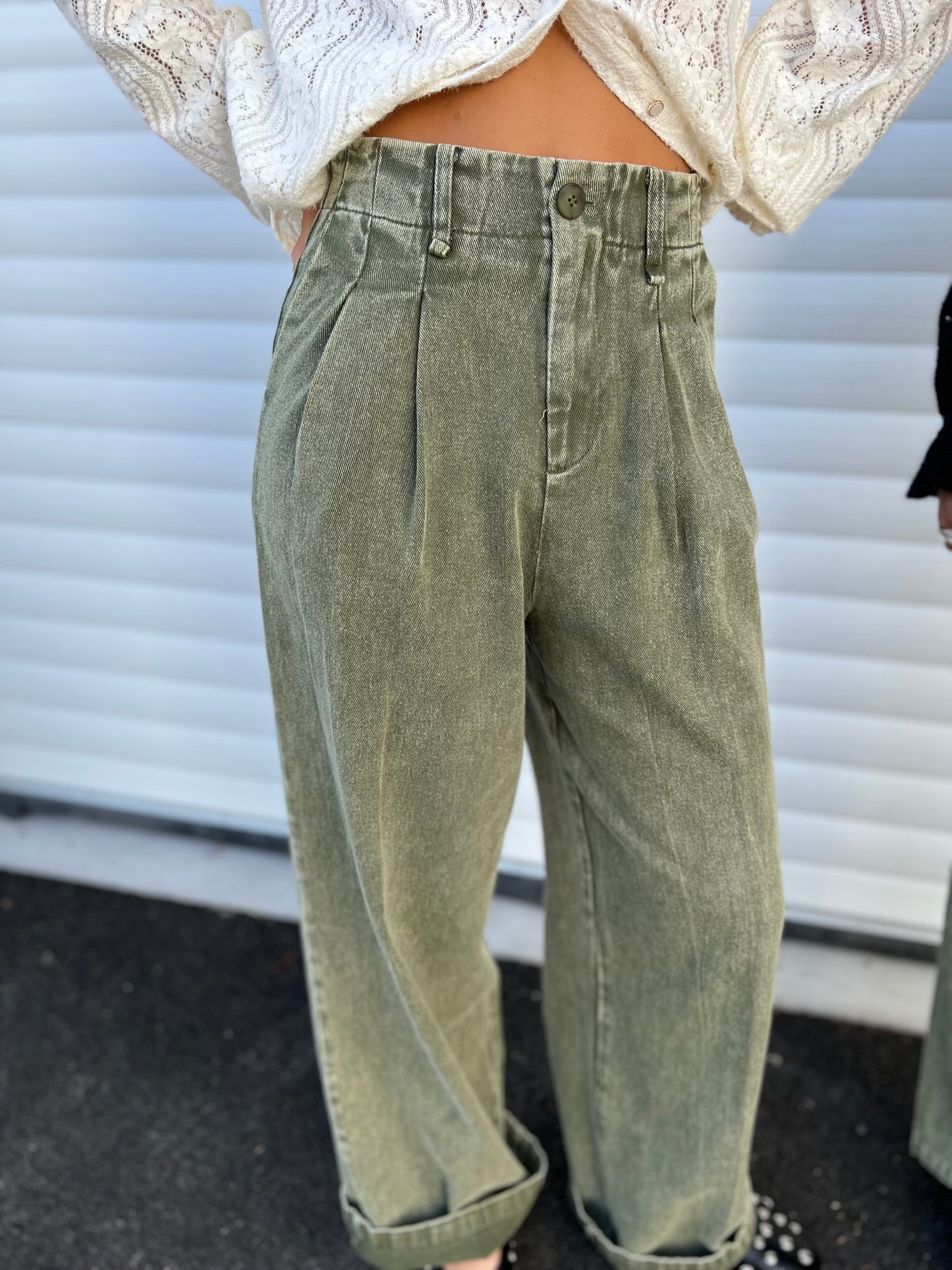 Pantalon à pinces Milky - Kaki