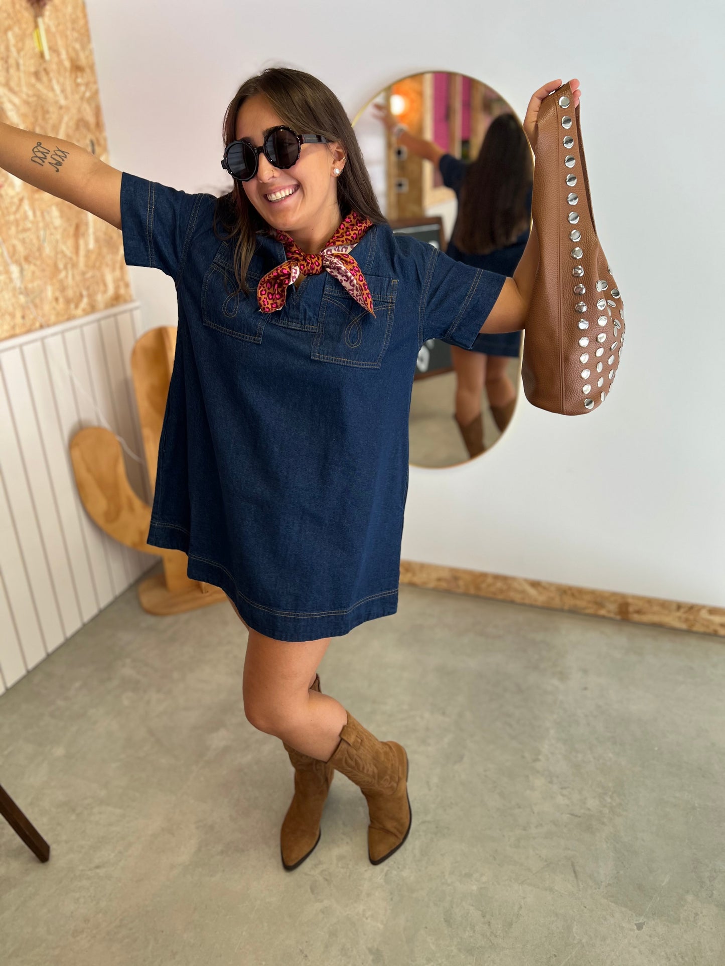 Robe courte en jean GARETH