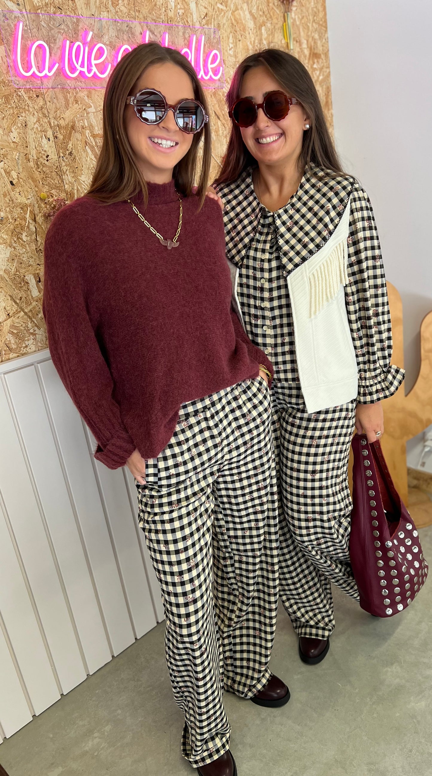 Pull col montant KELLY - Bordeaux