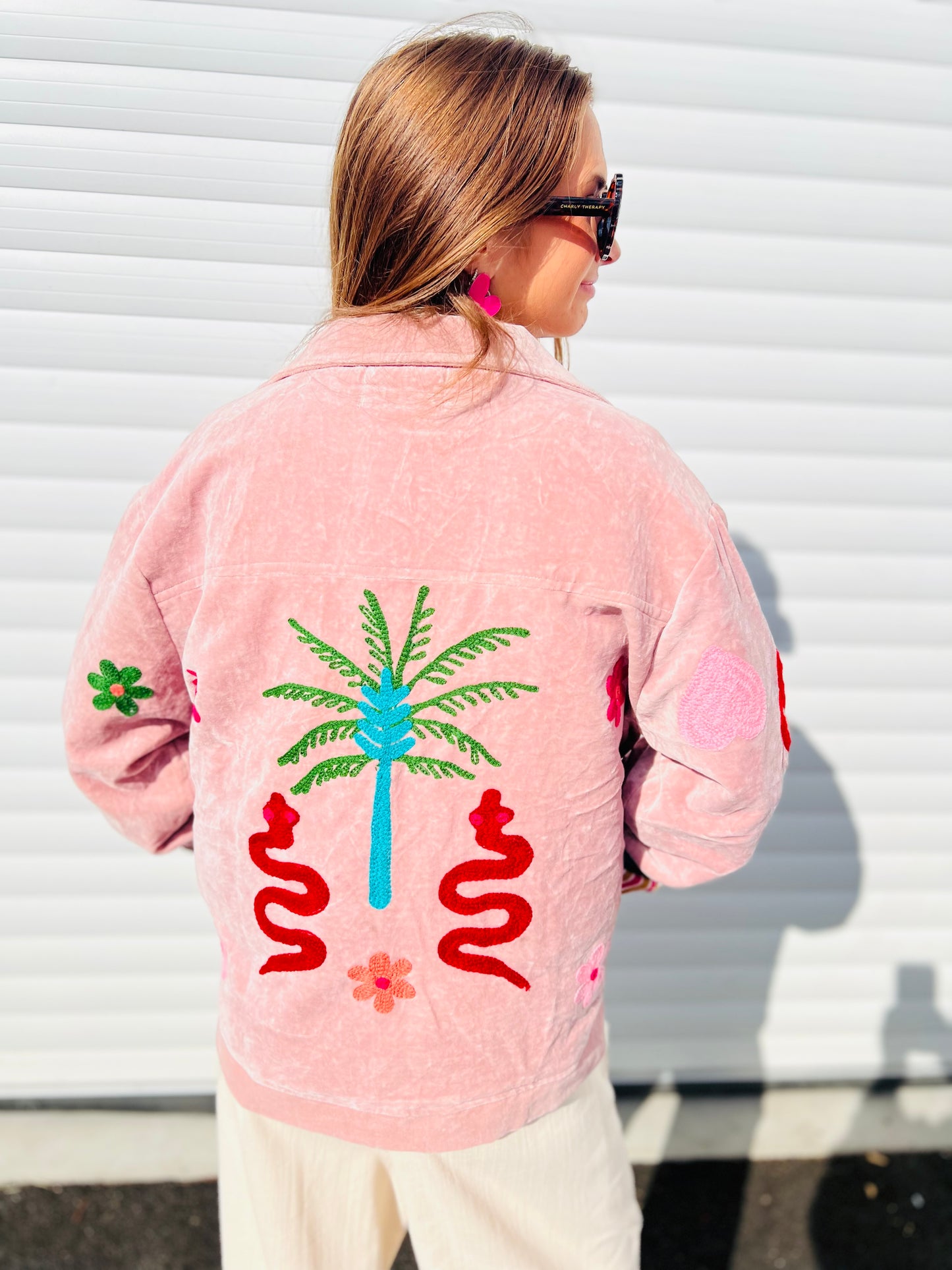 Veste velours broderies Palmeraie - 2 couleurs