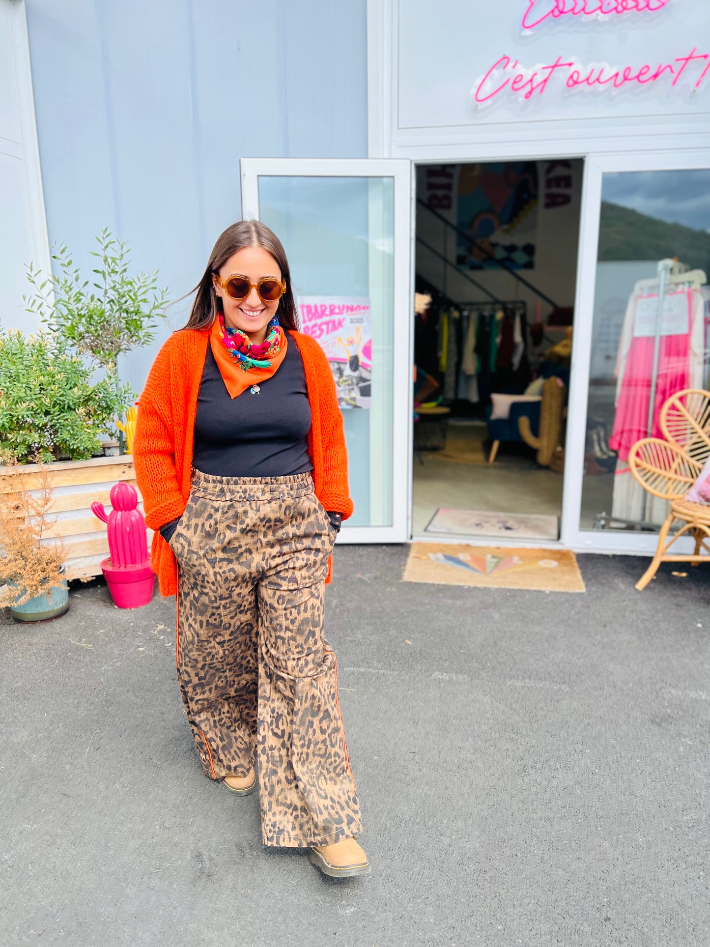 Pantalon Mariolu by Banditas - Léo bande orange fluo
