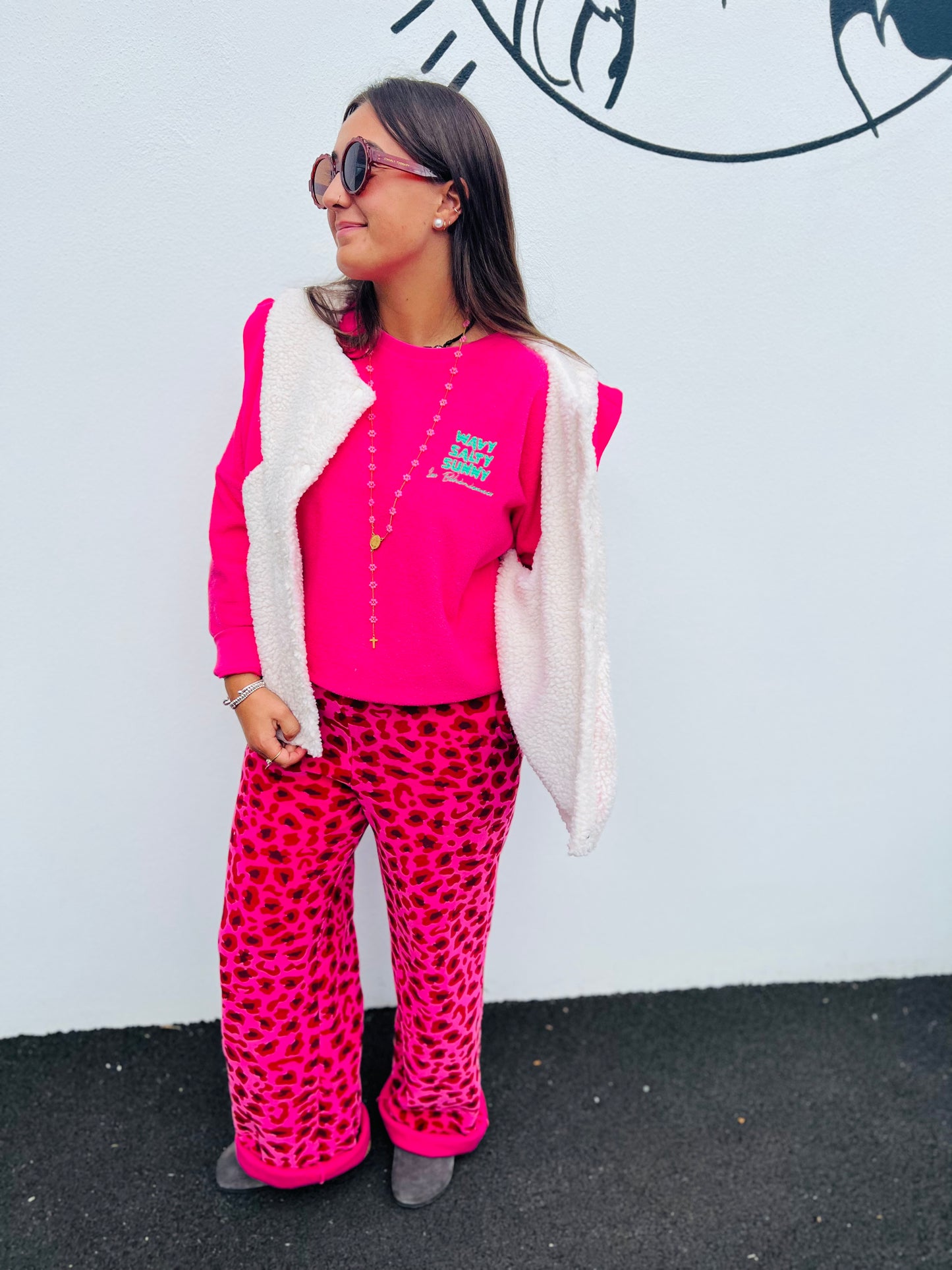 Jog flare Paulette - Léo fuschia