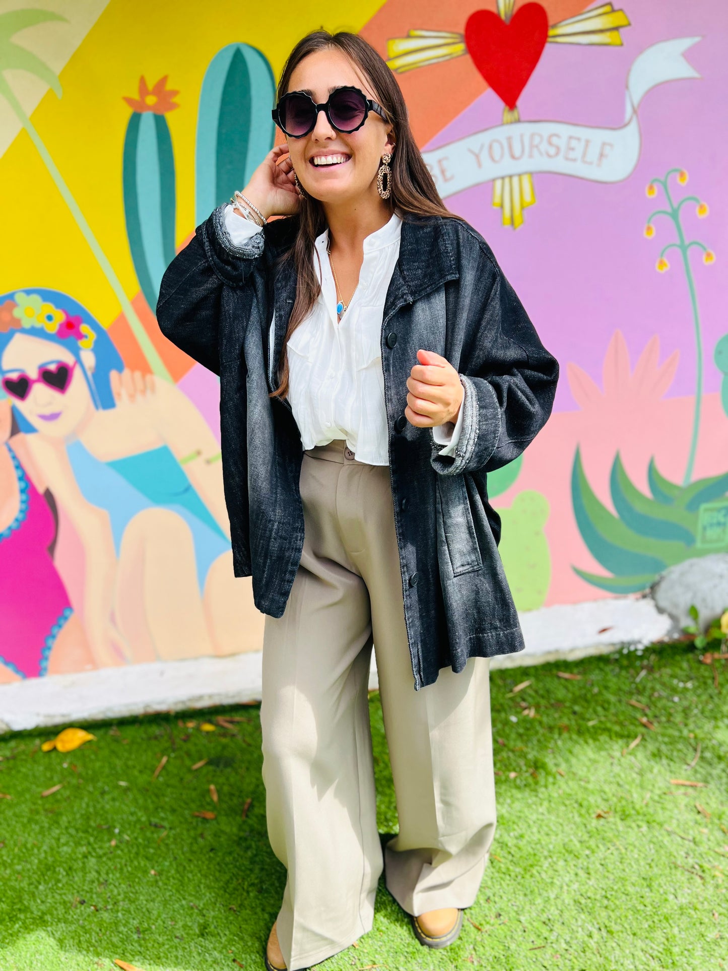 Veste en jean gris délavé Belle by Banditas
