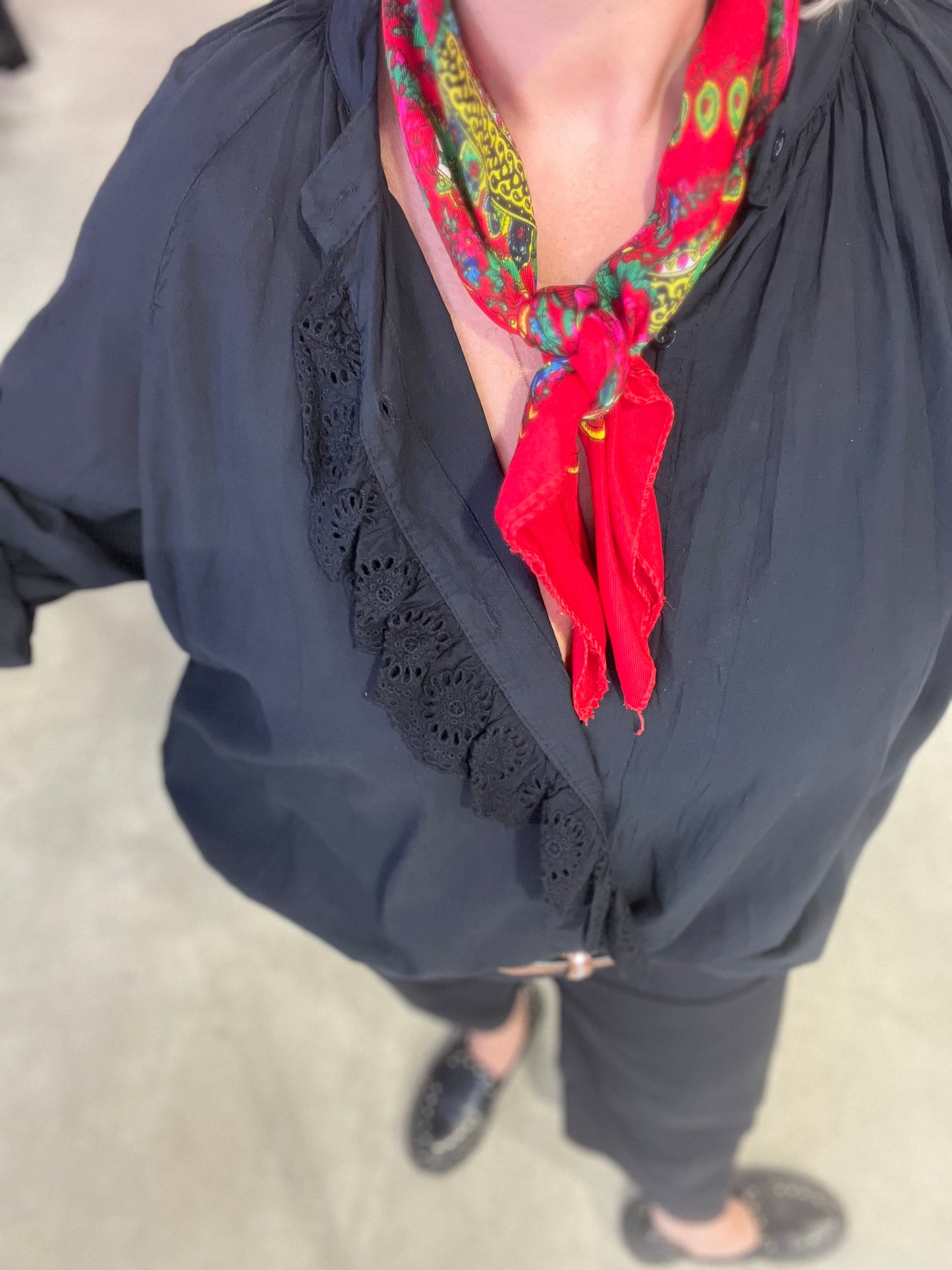 Blouse VELI broderie anglaise - Noir