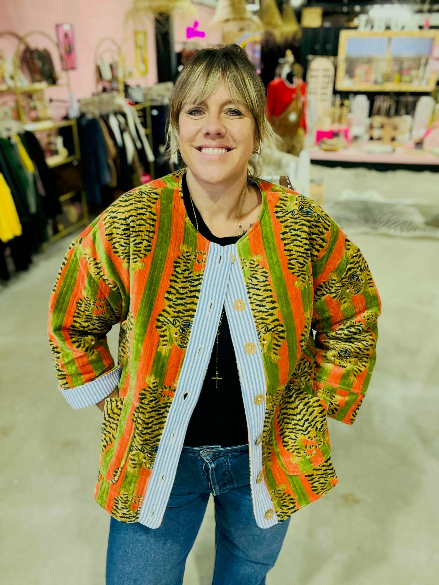 Veste matelassée velours TIGER - 4 couleurs