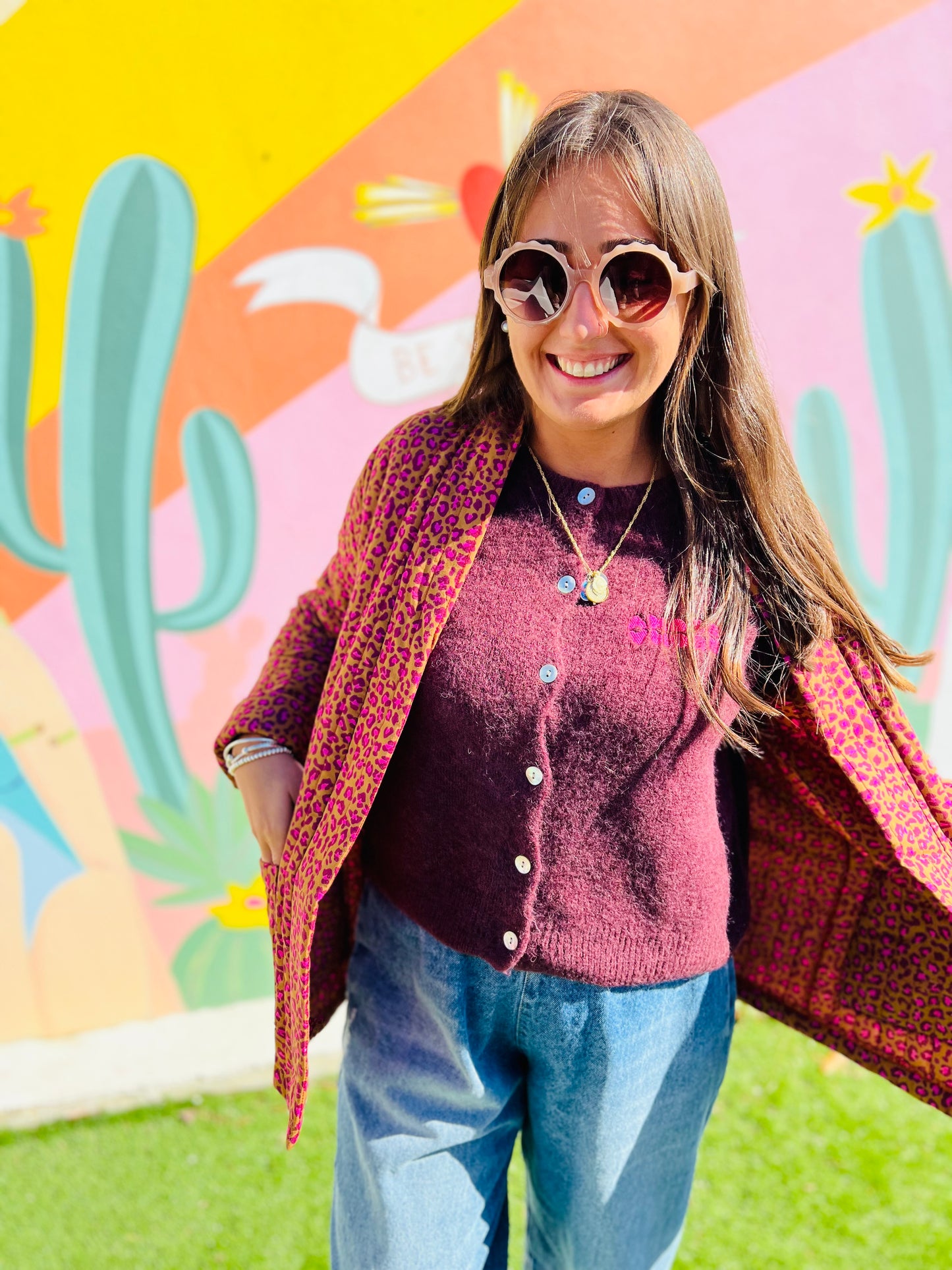 Veste matelassée Vaya - Léo camel et fuschia