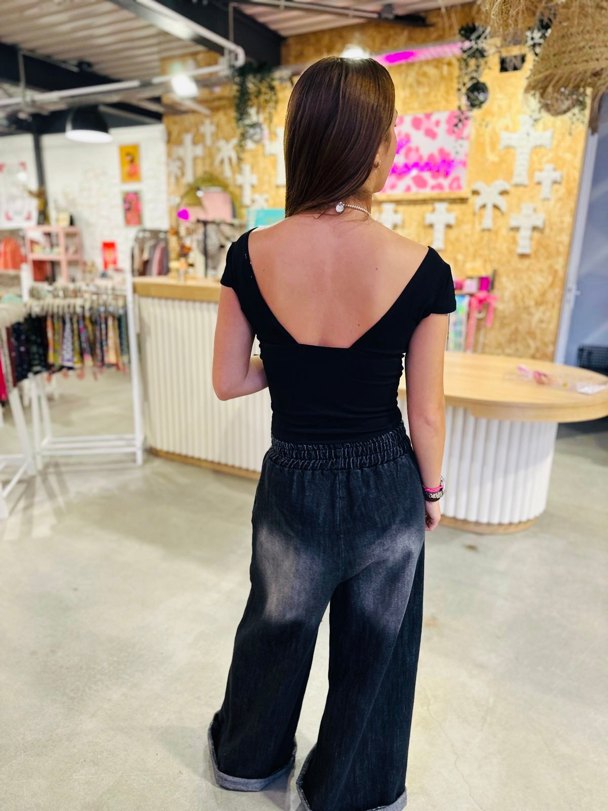 Crop top Tiky - Noir
