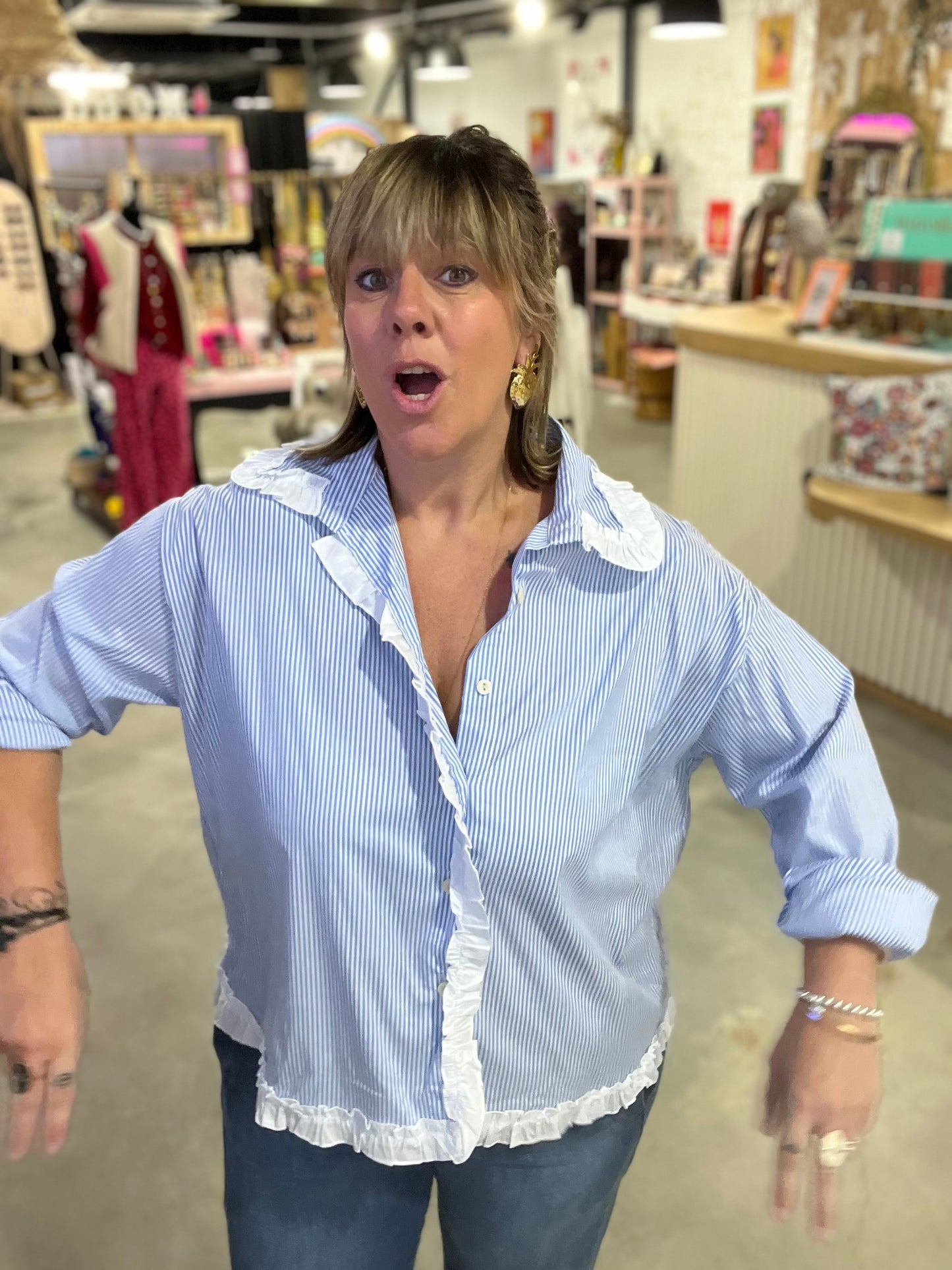 Chemise rayée VERA - Bleu/Blanc