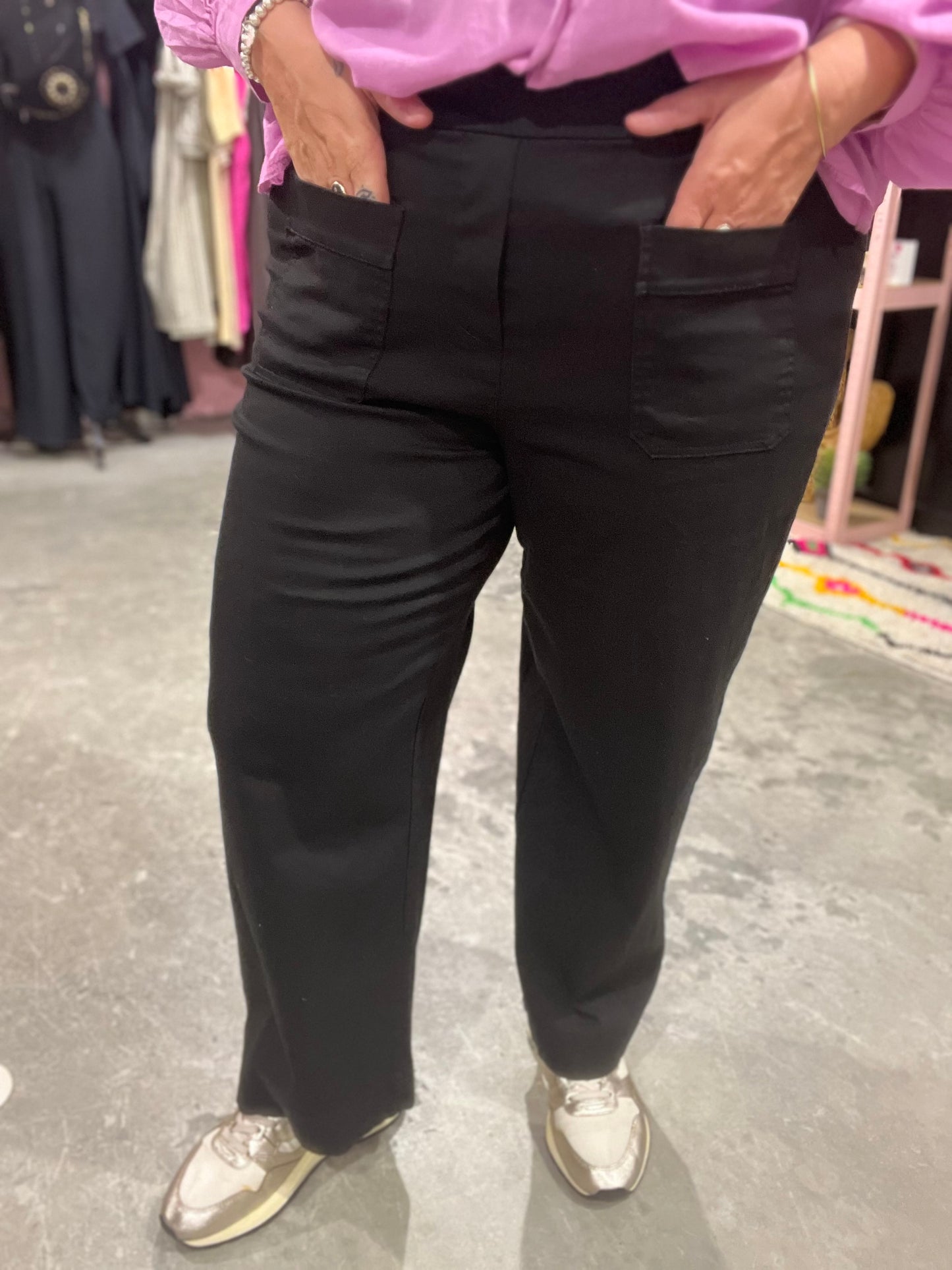 Pantalon wild leg DENVER - Noir
