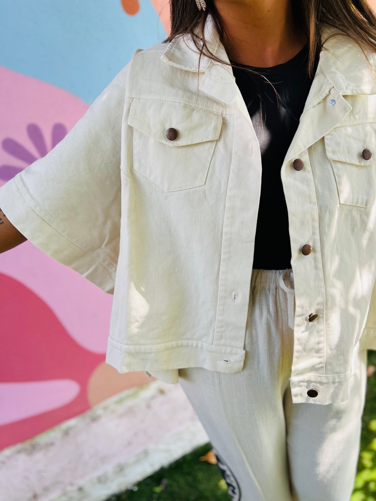 Veste en toile oversize Agave - écru