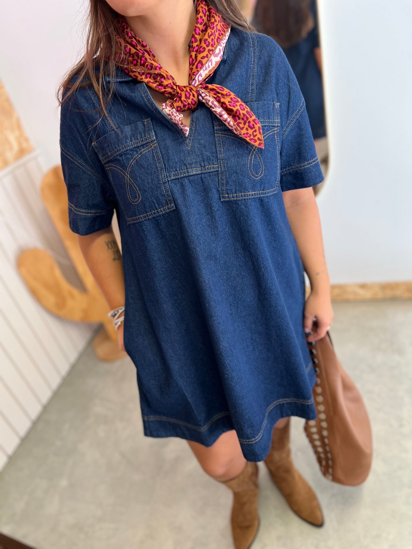 Robe courte en jean GARETH