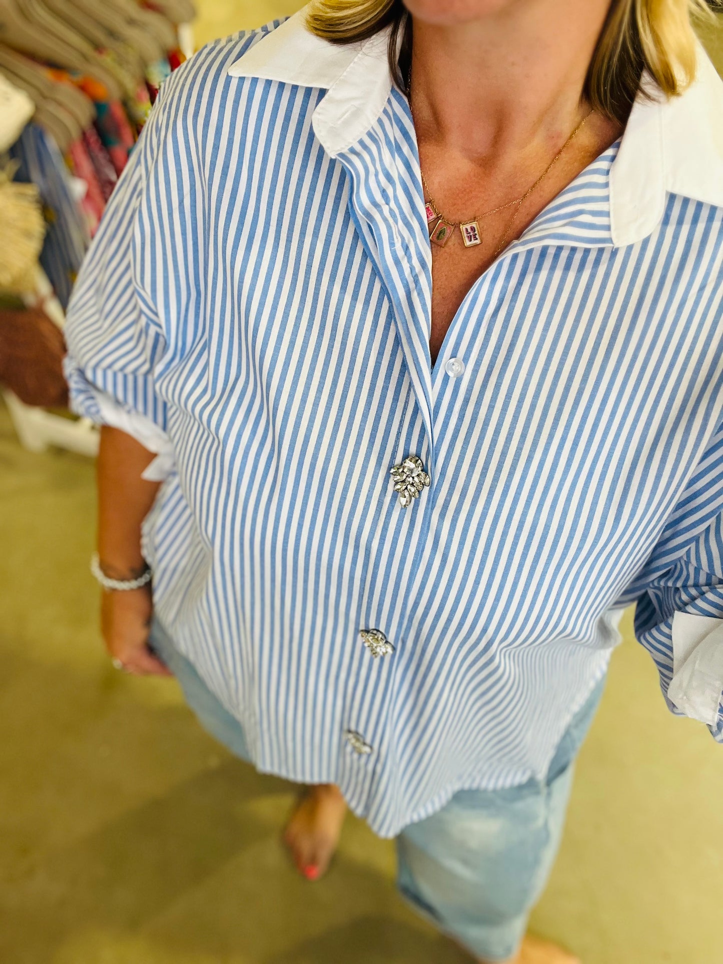 Chemise Teva boutons bijoux