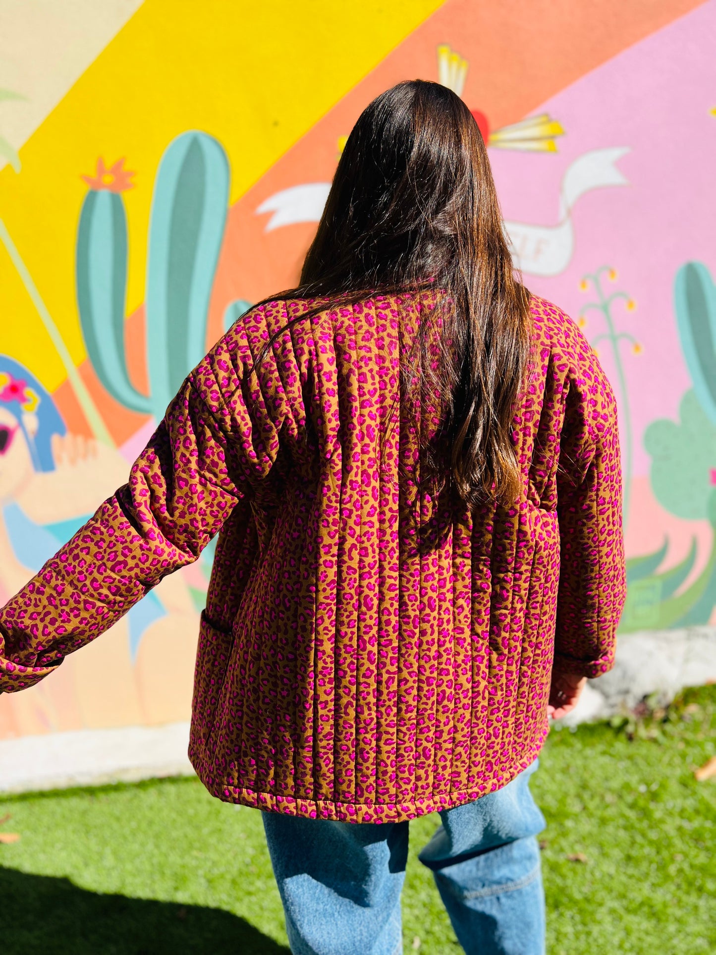 Veste matelassée Vaya - Léo camel et fuschia