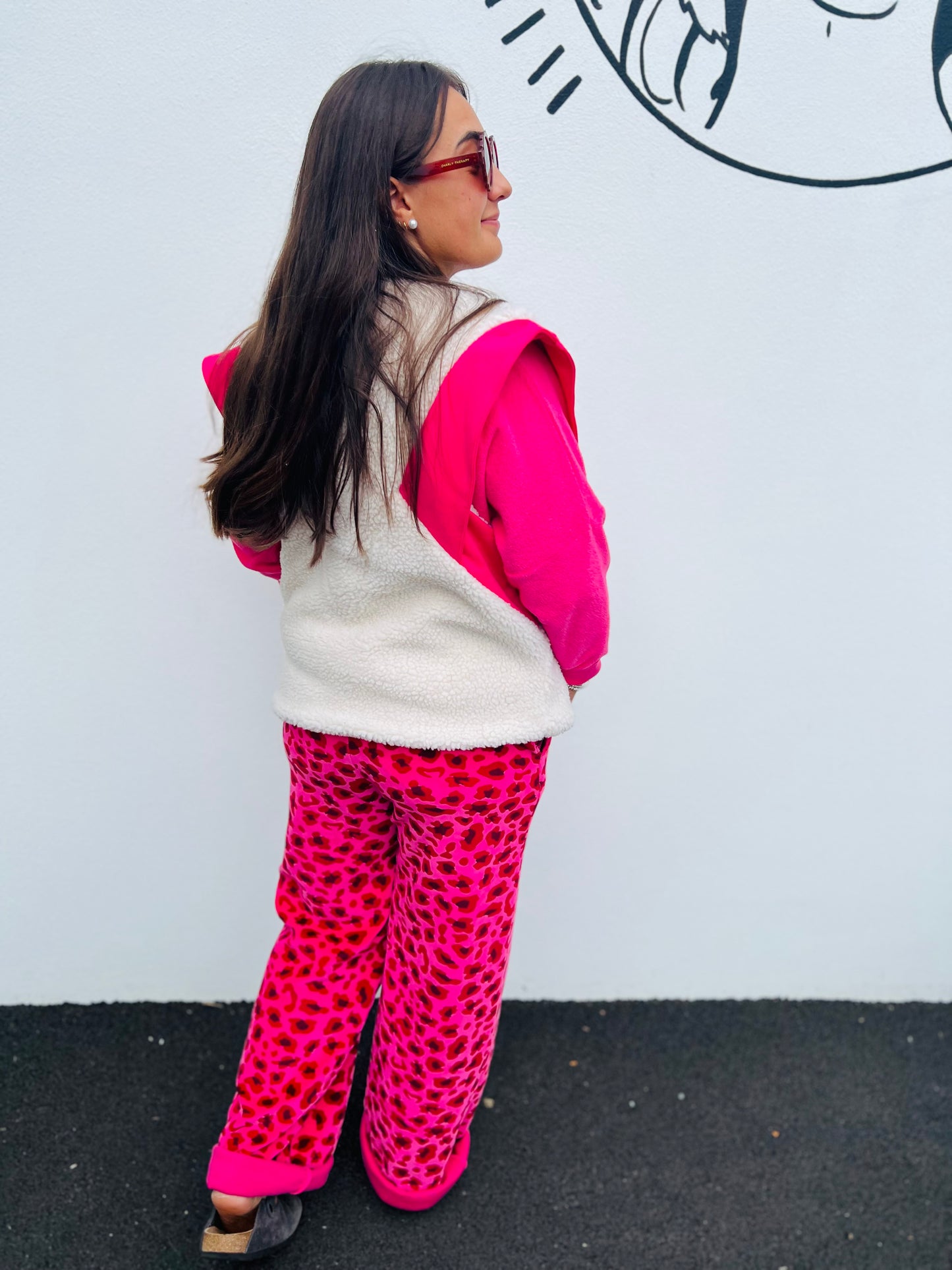 Jog flare Paulette - Léo fuschia