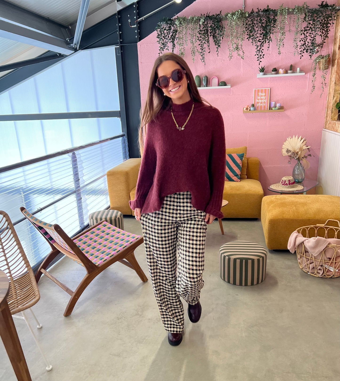 Pull col montant KELLY - Bordeaux