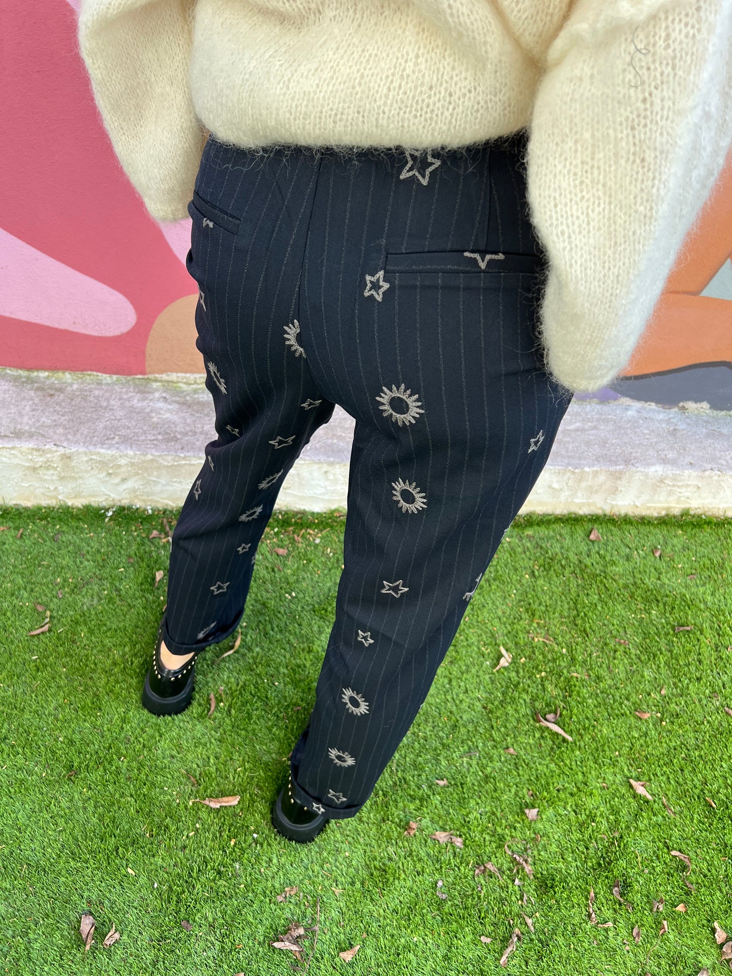 Pantalon Travis brodé - Marine