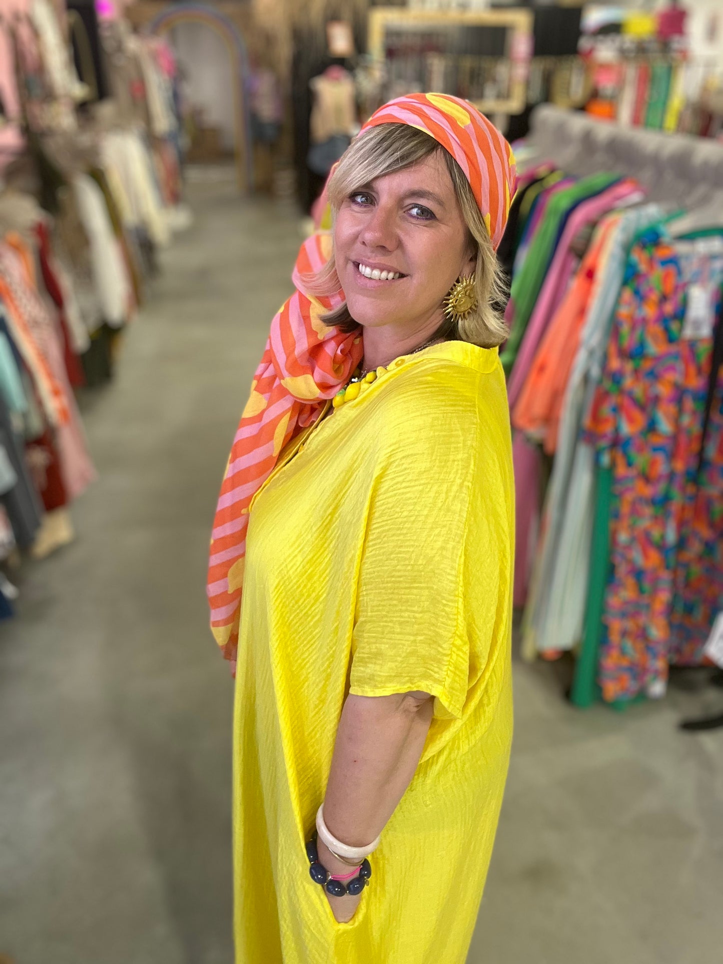 Robe longue Kafta - Jaune