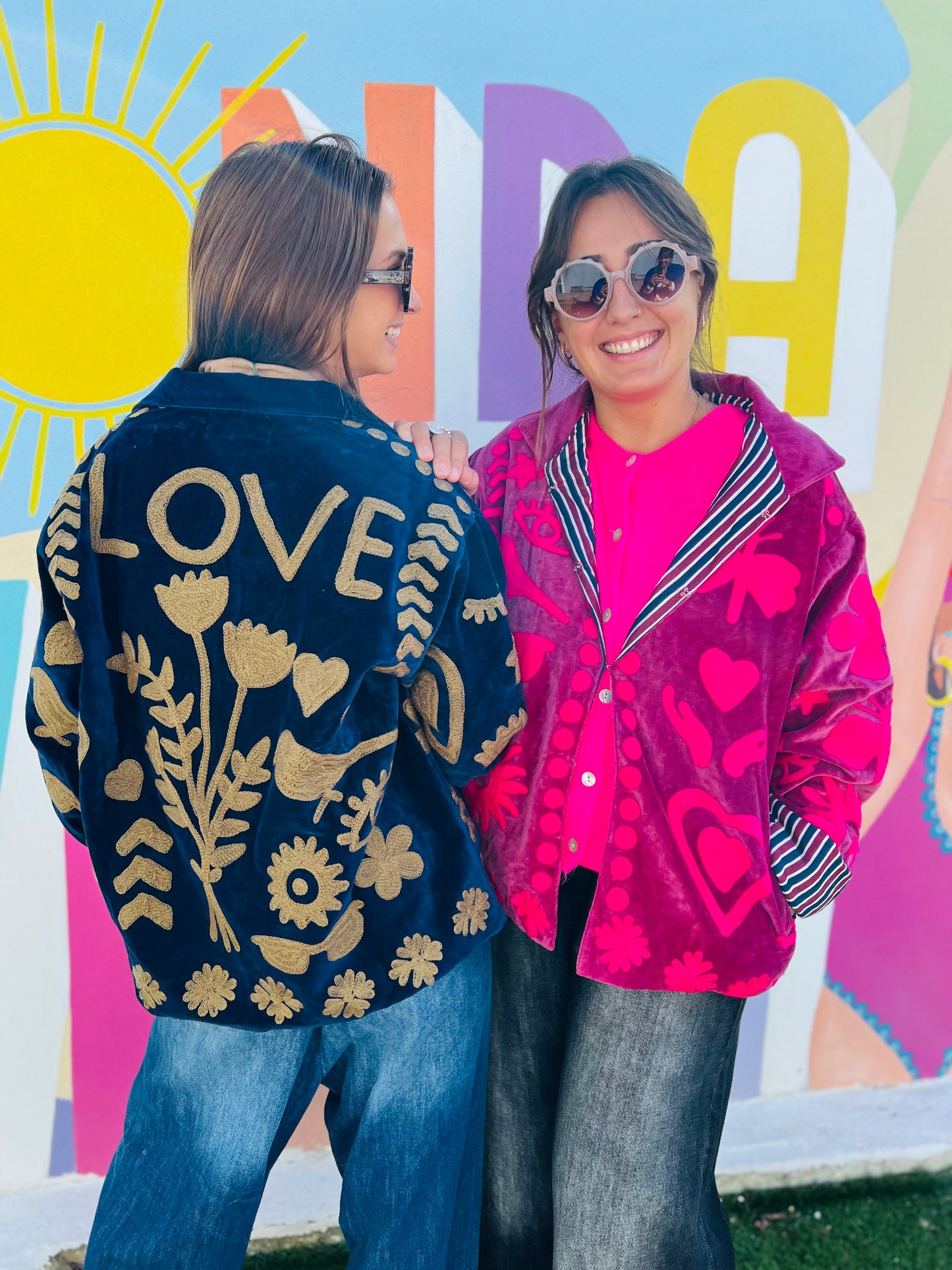 Veste velours broderies Moon - 2 couleurs