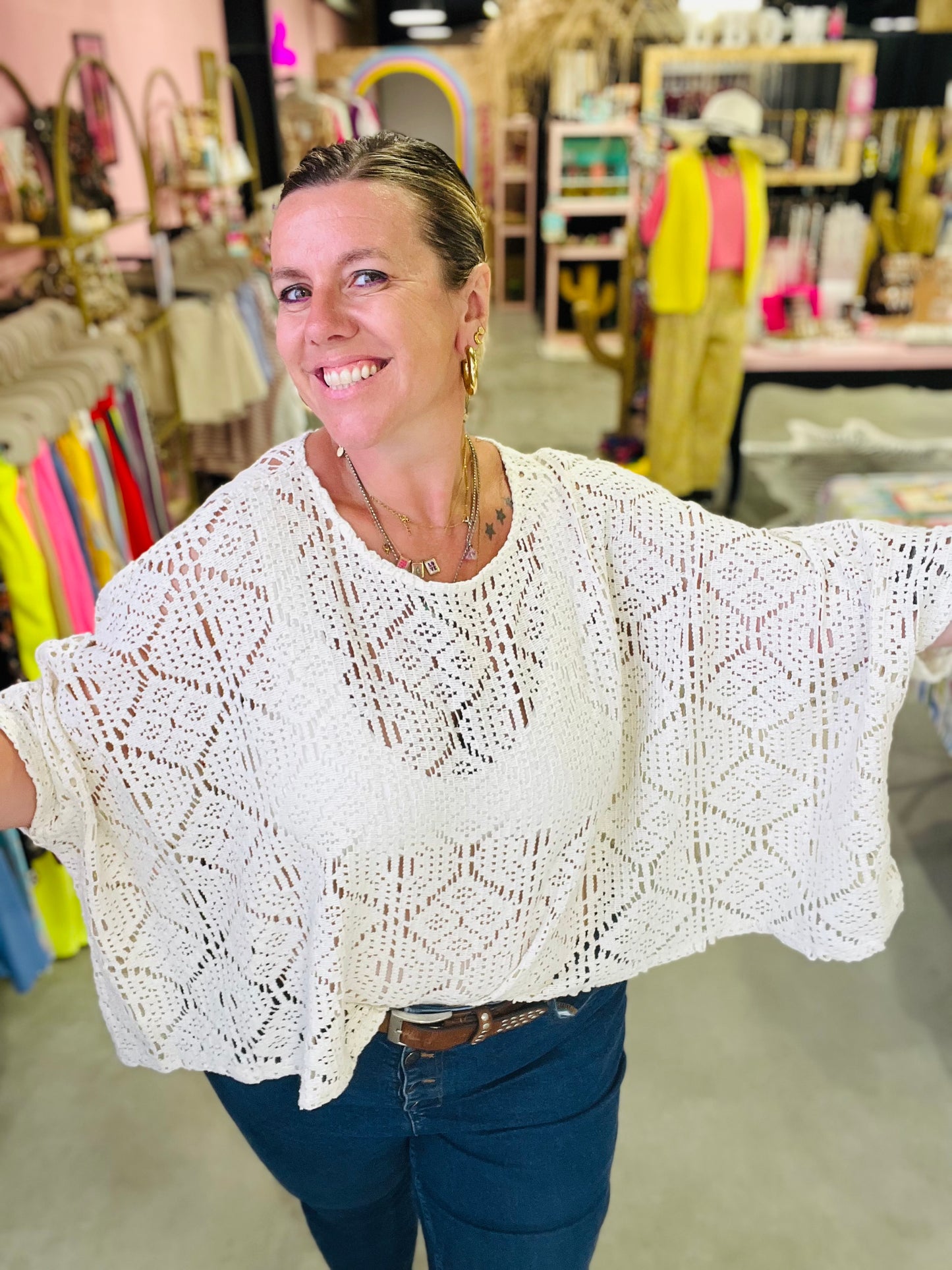 Top Ibiza crochet - écru