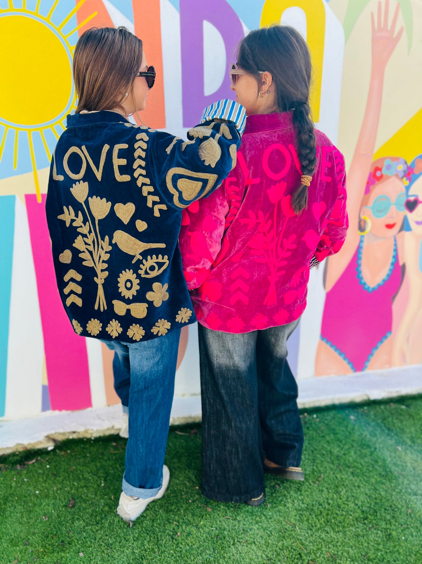 Veste velours broderies Moon - 2 couleurs