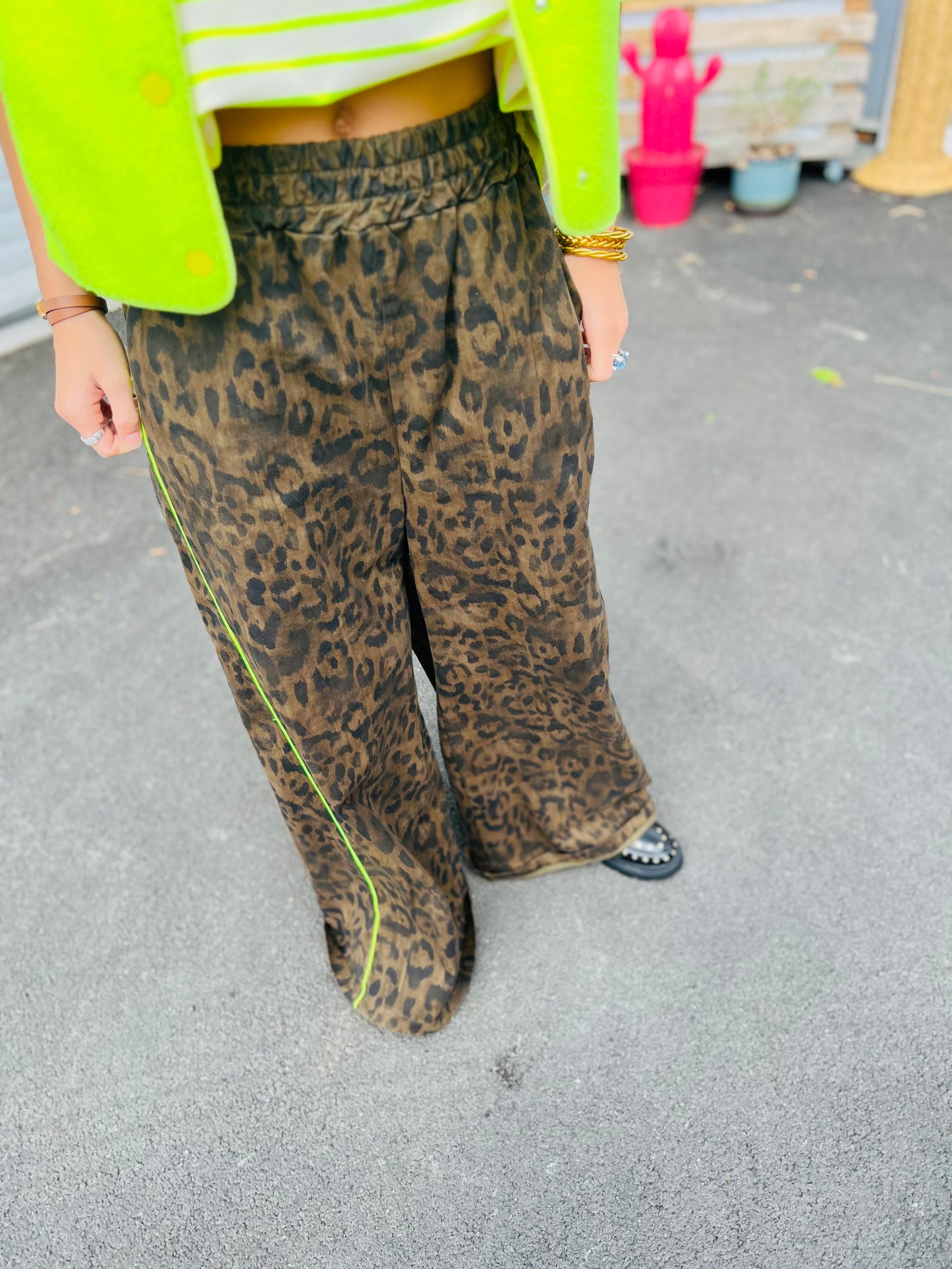 Pantalon Mariolu by Banditas - Léo bande jaune fluo