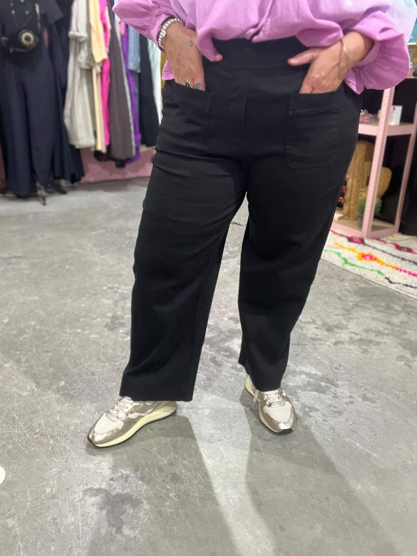 Pantalon wild leg DENVER - Noir