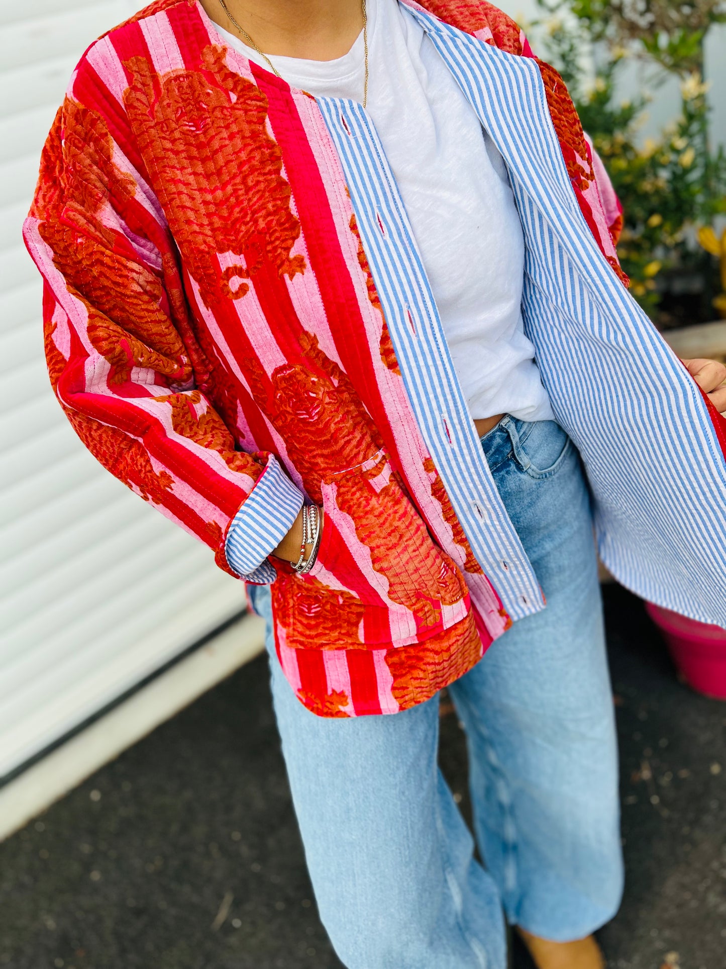 Veste matelassée velours TIGER - 4 couleurs