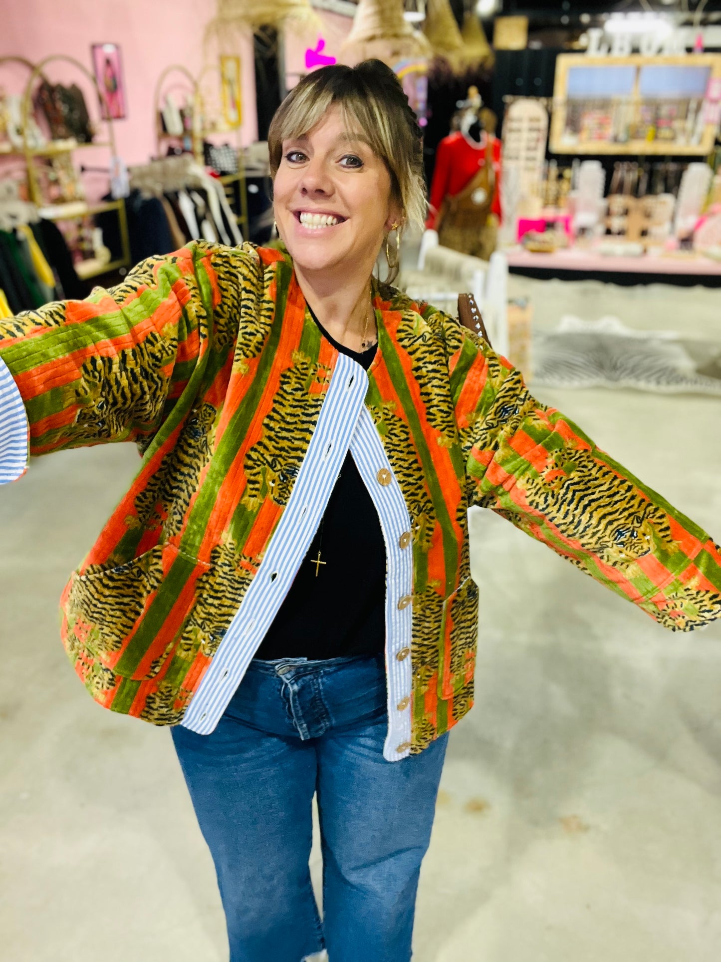 Veste matelassée velours TIGER - 4 couleurs