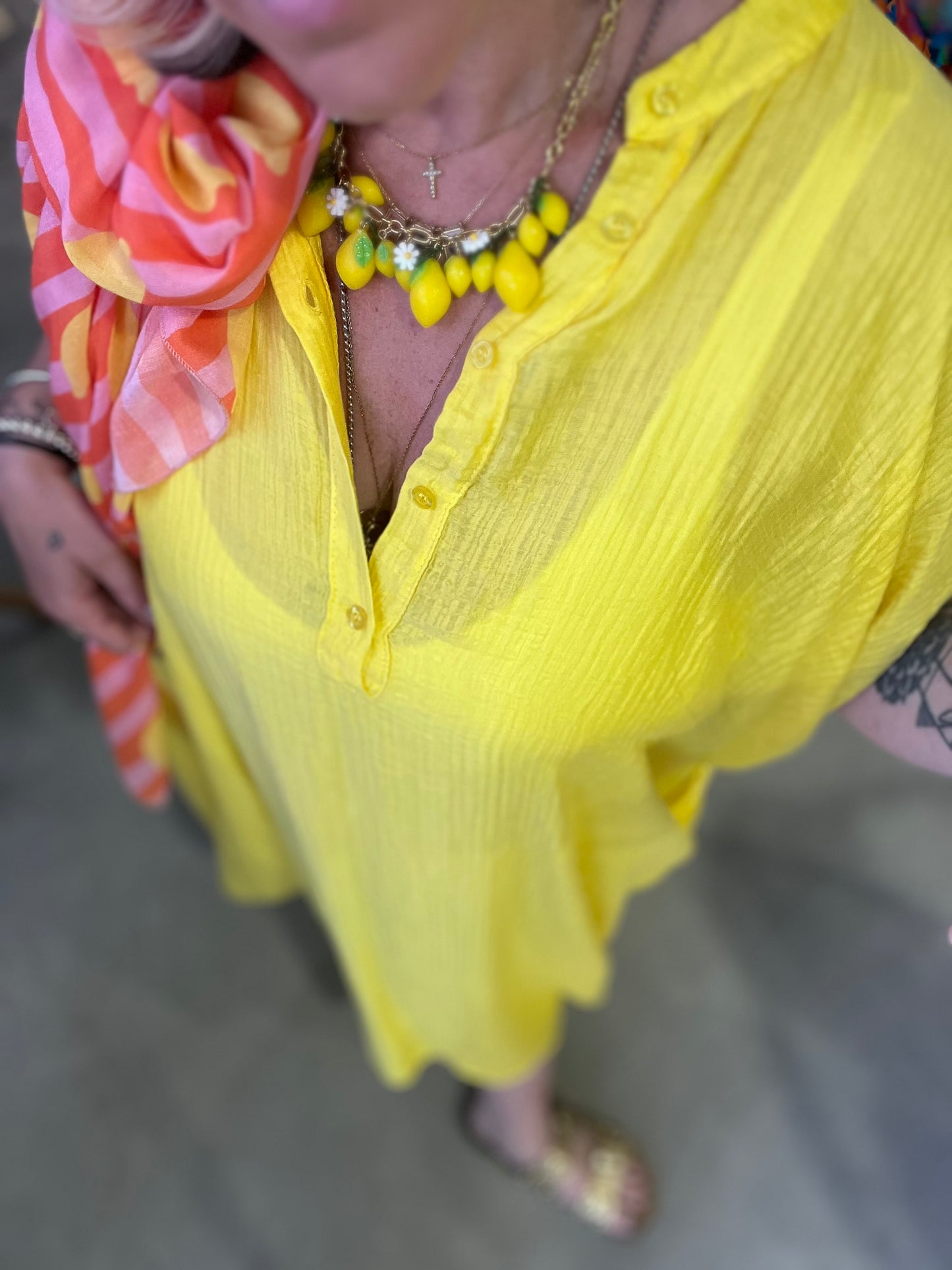 Robe longue Kafta - Jaune