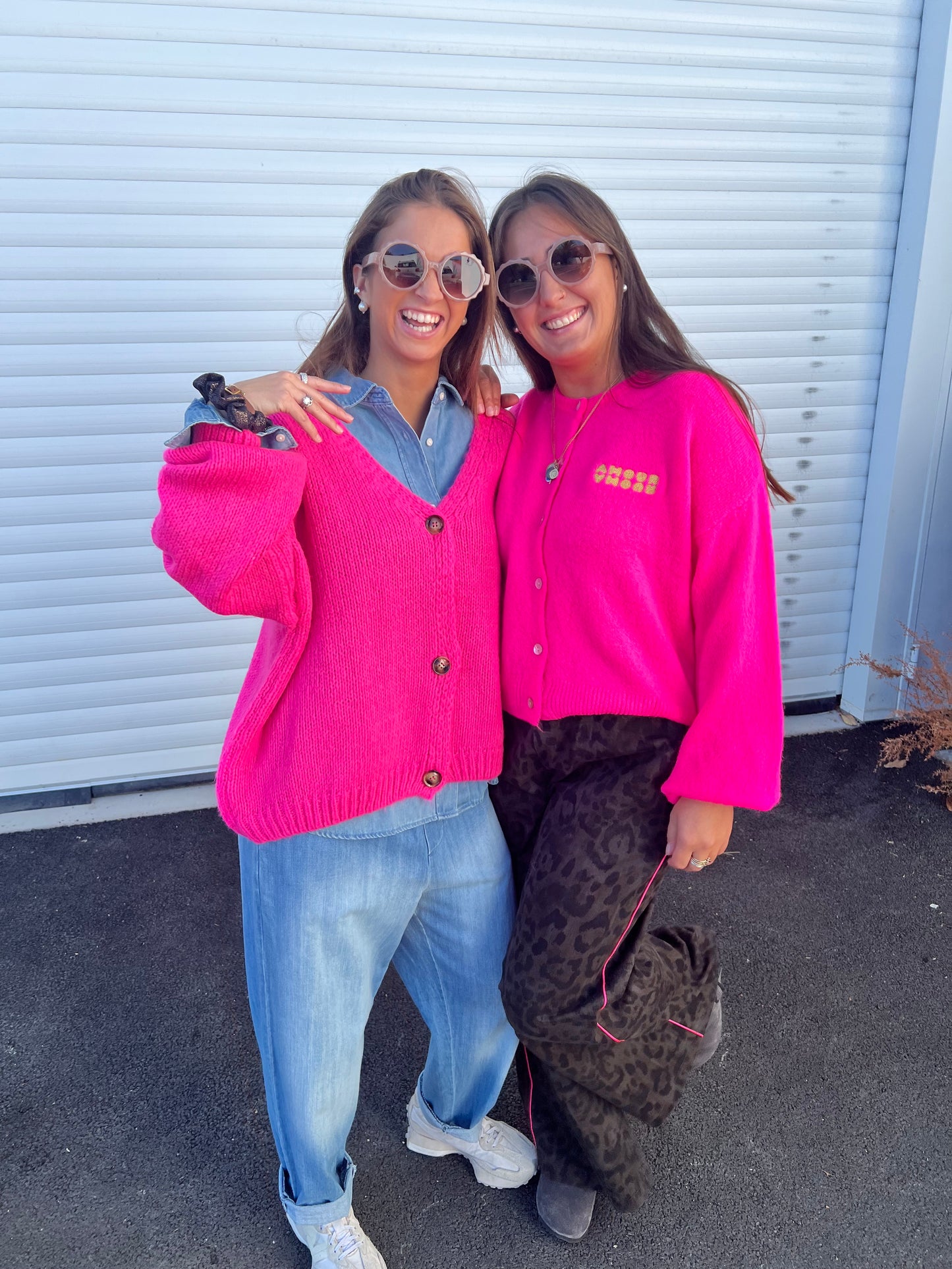 Gilet Gaspard grosse maille - Fuschia