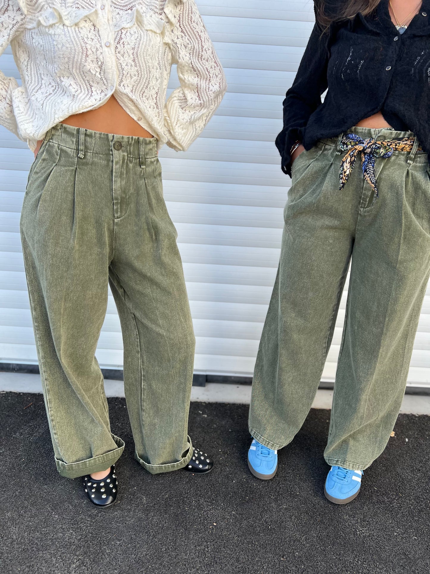 Pantalon à pinces Milky - Kaki