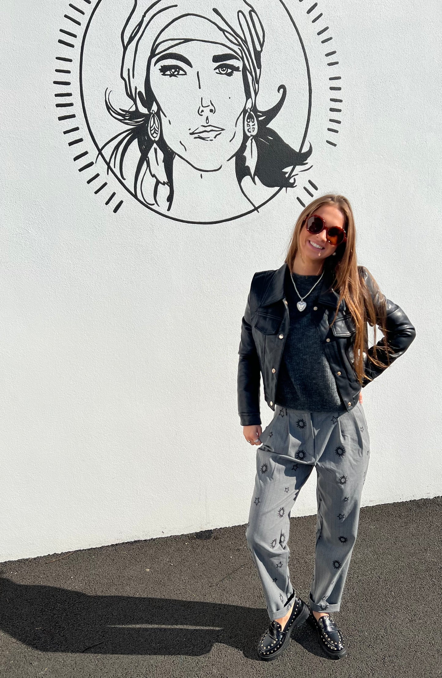 Pantalon Travis brodé - Gris