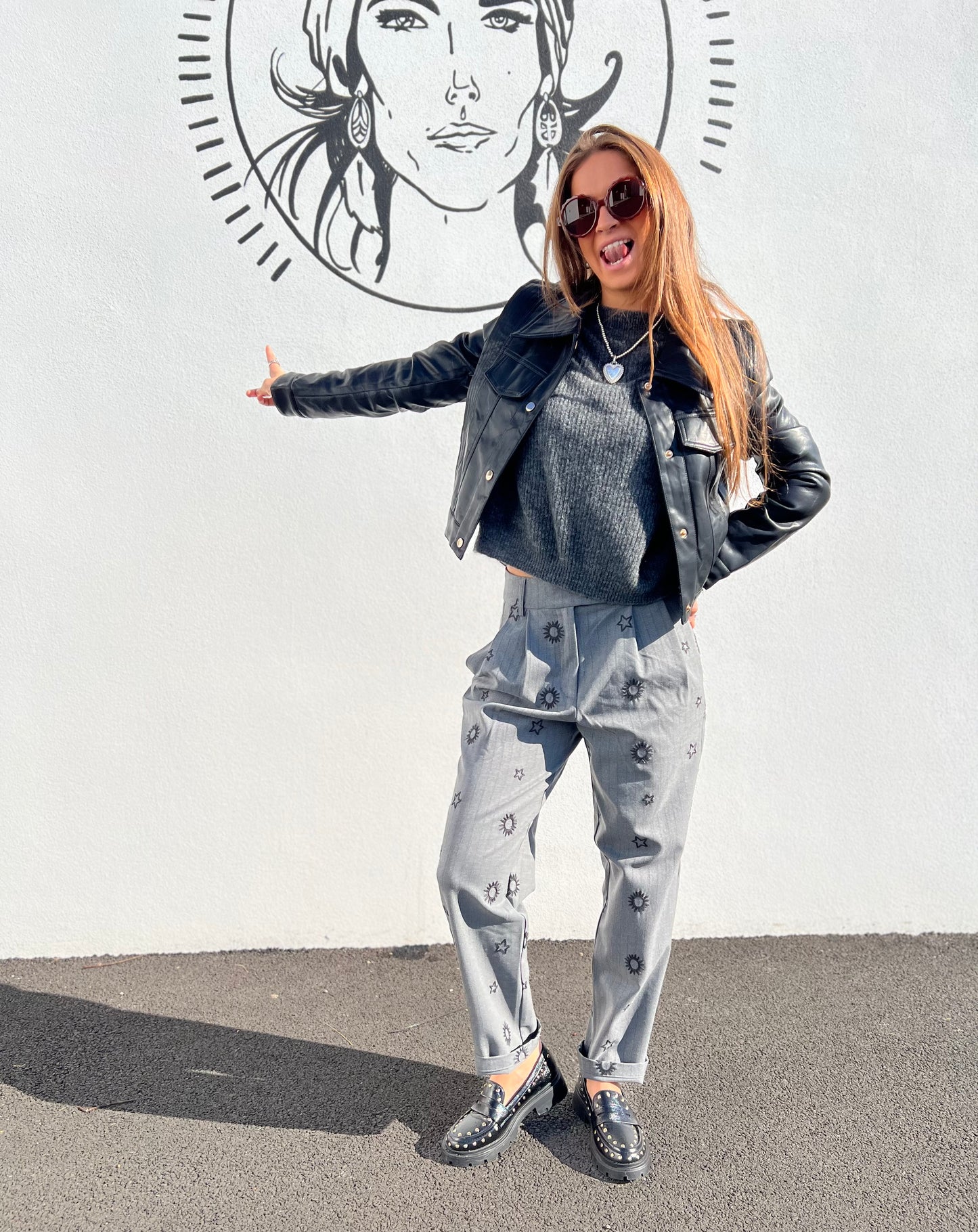 Pantalon Travis brodé - Gris