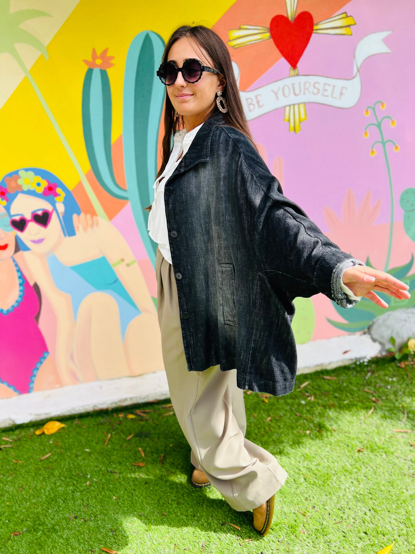Veste en jean gris délavé Belle by Banditas
