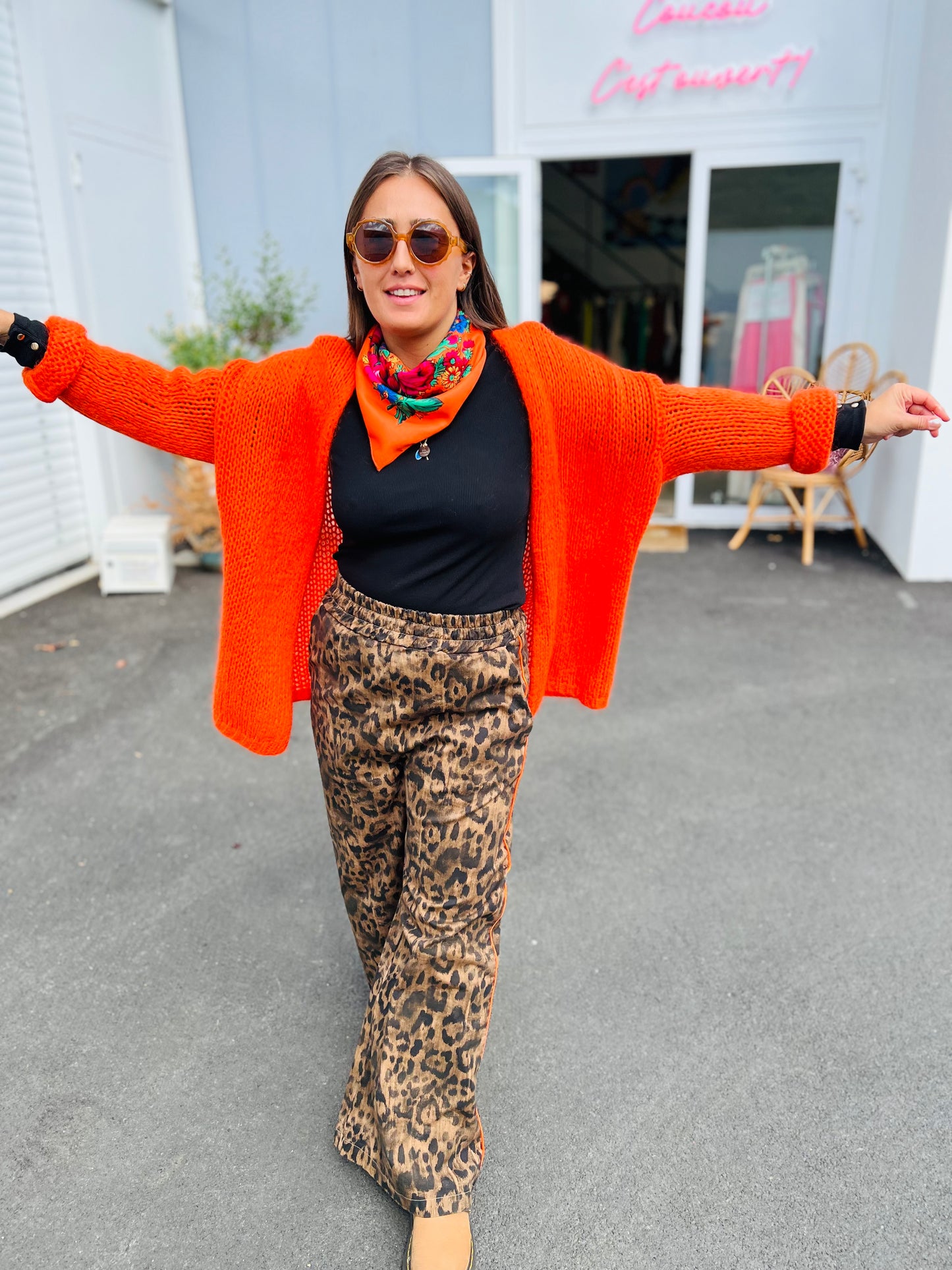 Pantalon Mariolu by Banditas - Léo bande orange fluo