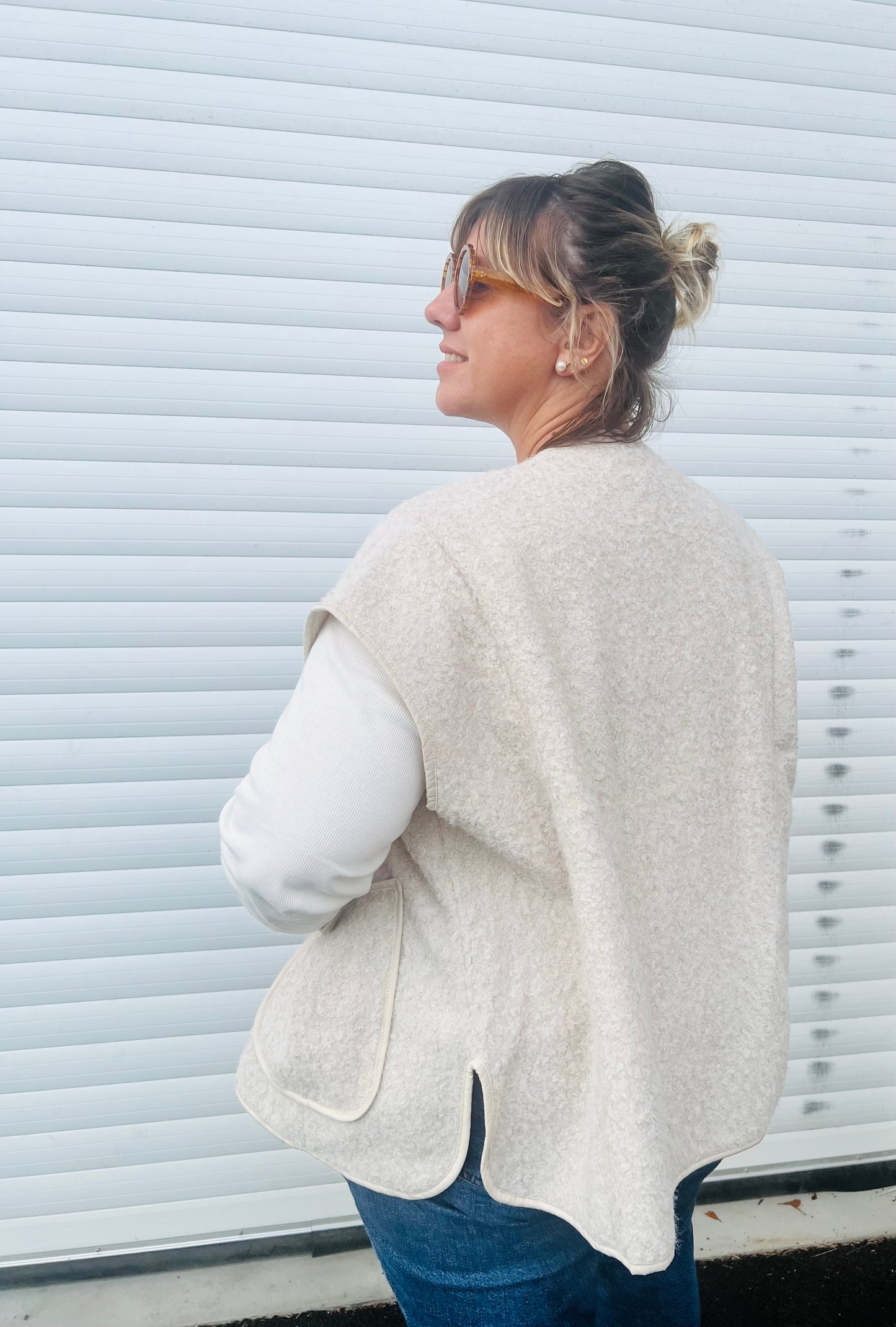 Veste sans manche laine Peru - Beige