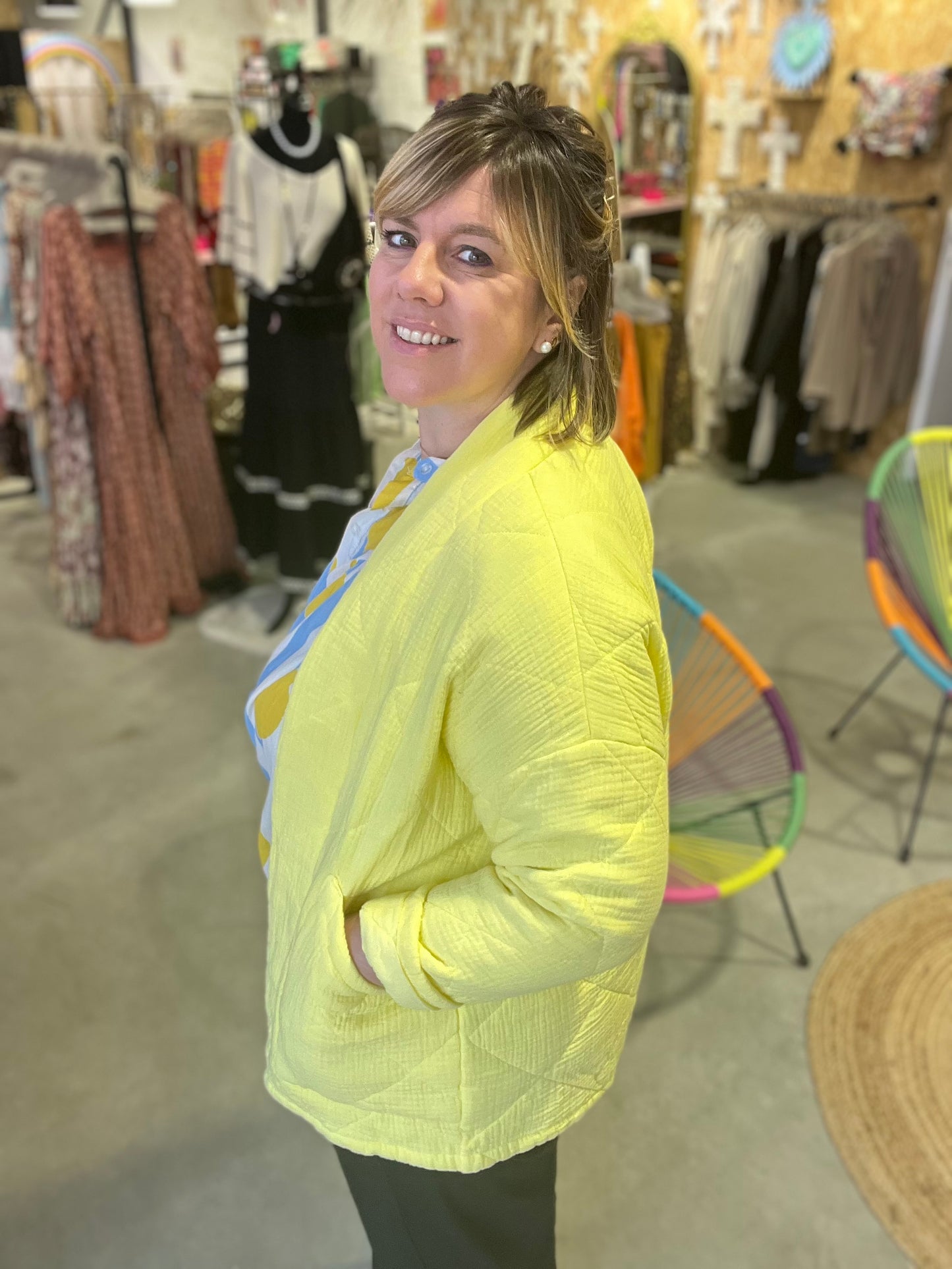 Veste Mailux // Gaze de coton - Jaune soleil