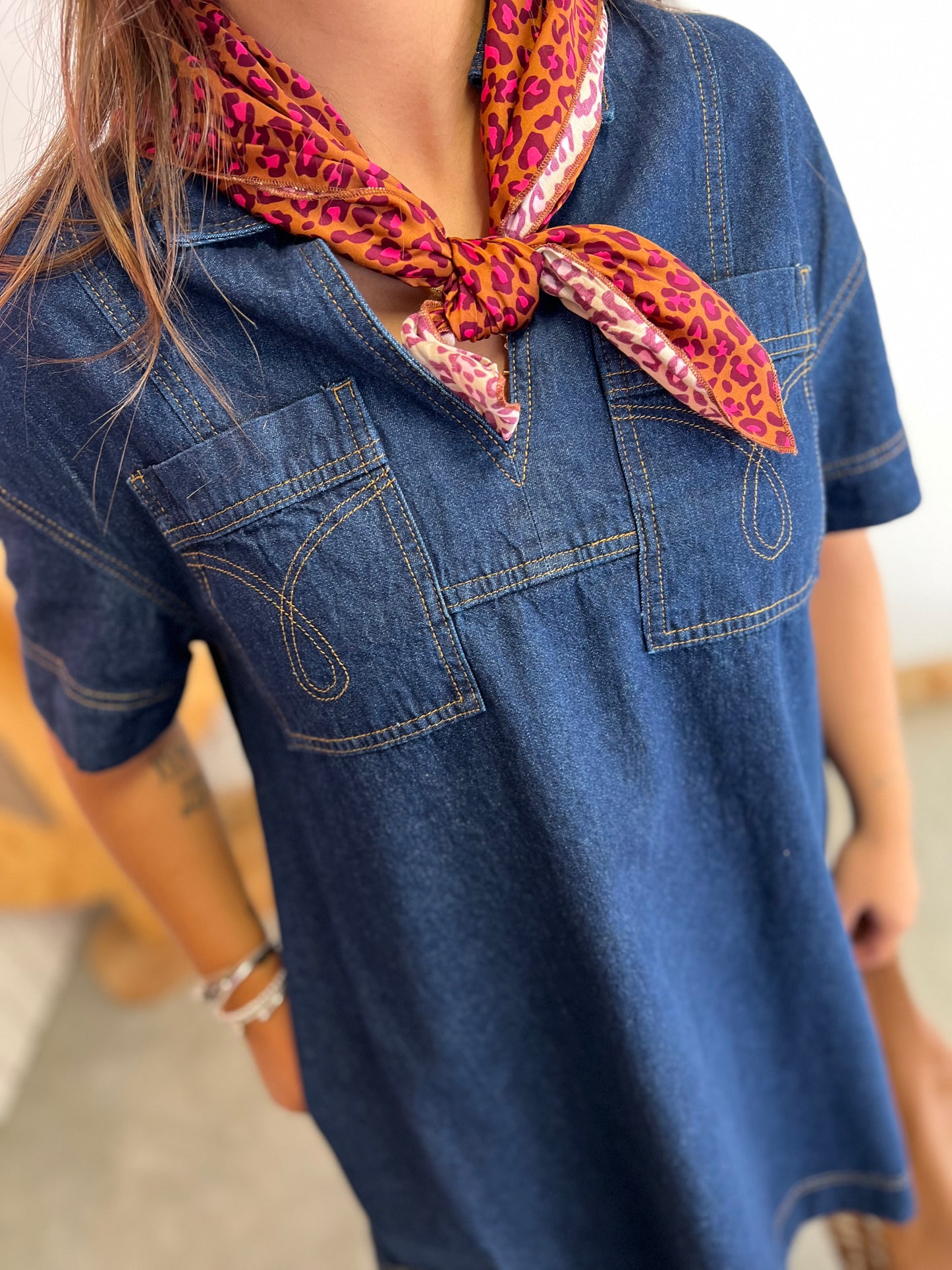 Robe courte en jean GARETH