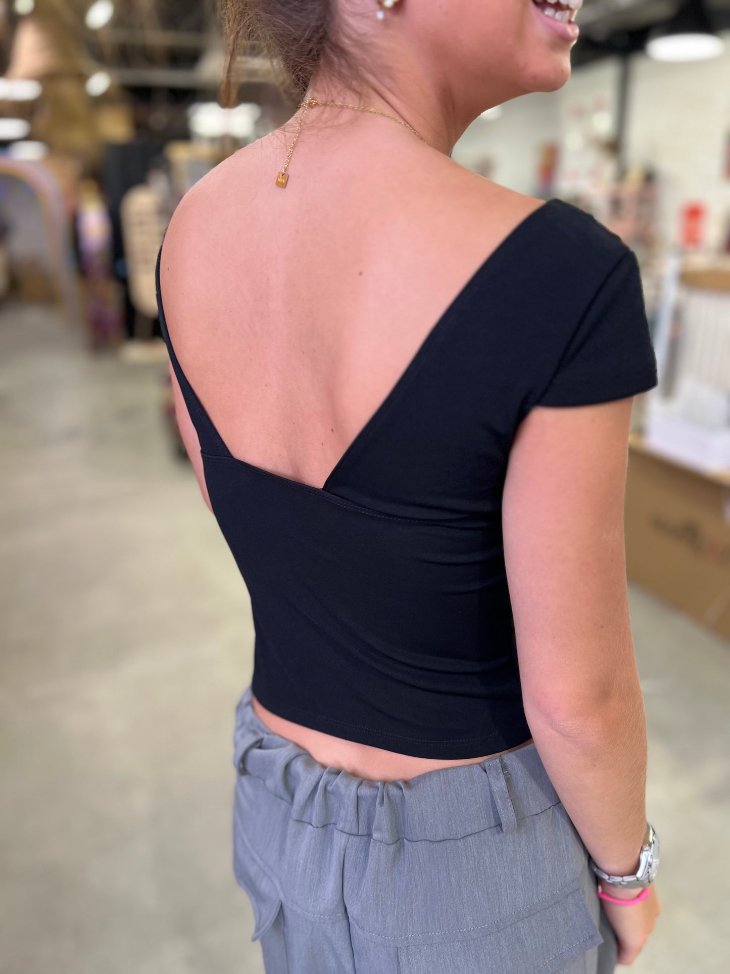Crop top Tiky - Noir